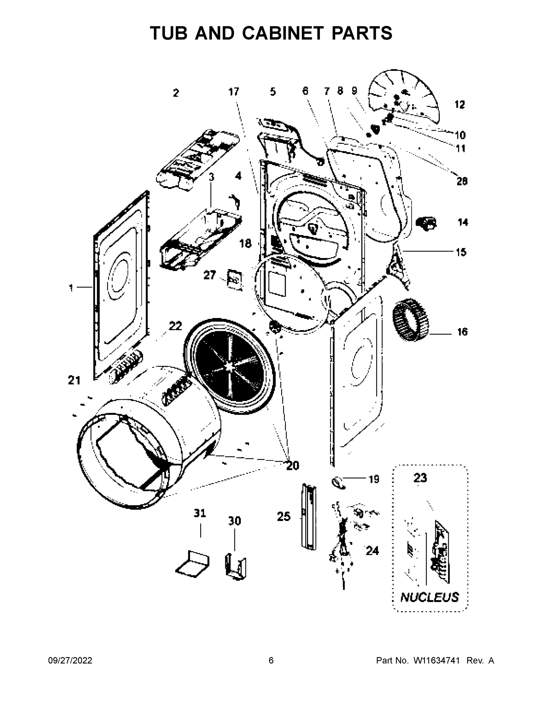 04 - TUB AND CABINET PARTS