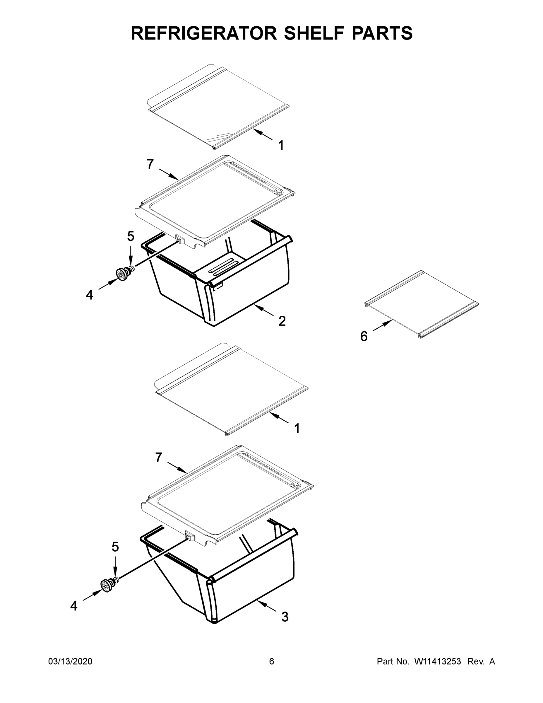 04 - REFRIGERATOR SHELF PARTS