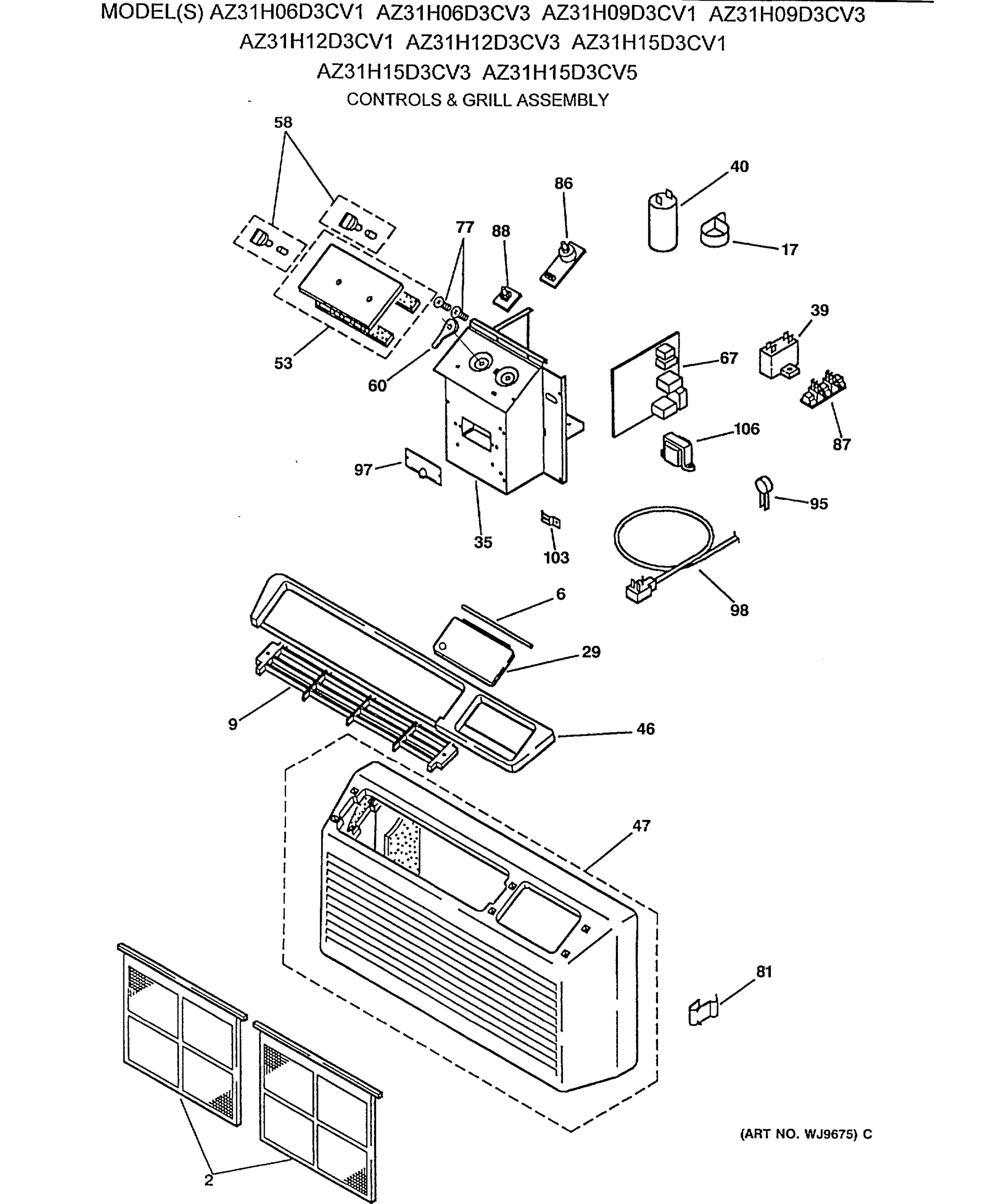 CONTROLS & GRILL ASSEMBLY