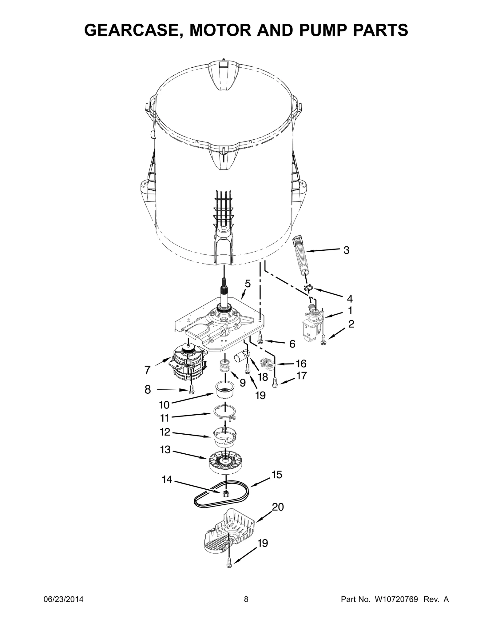 GEARCASE, MOTOR AND PUMP PARTS