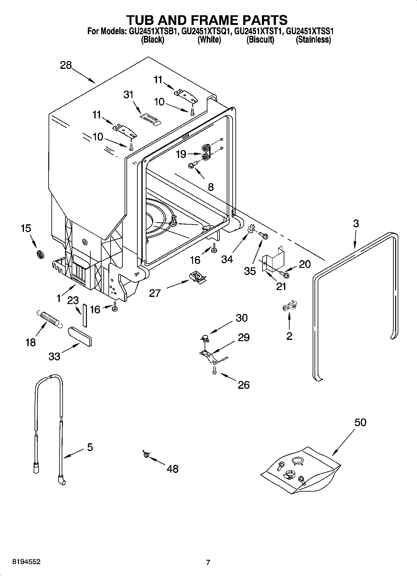 07 - TUB AND FRAME PARTS