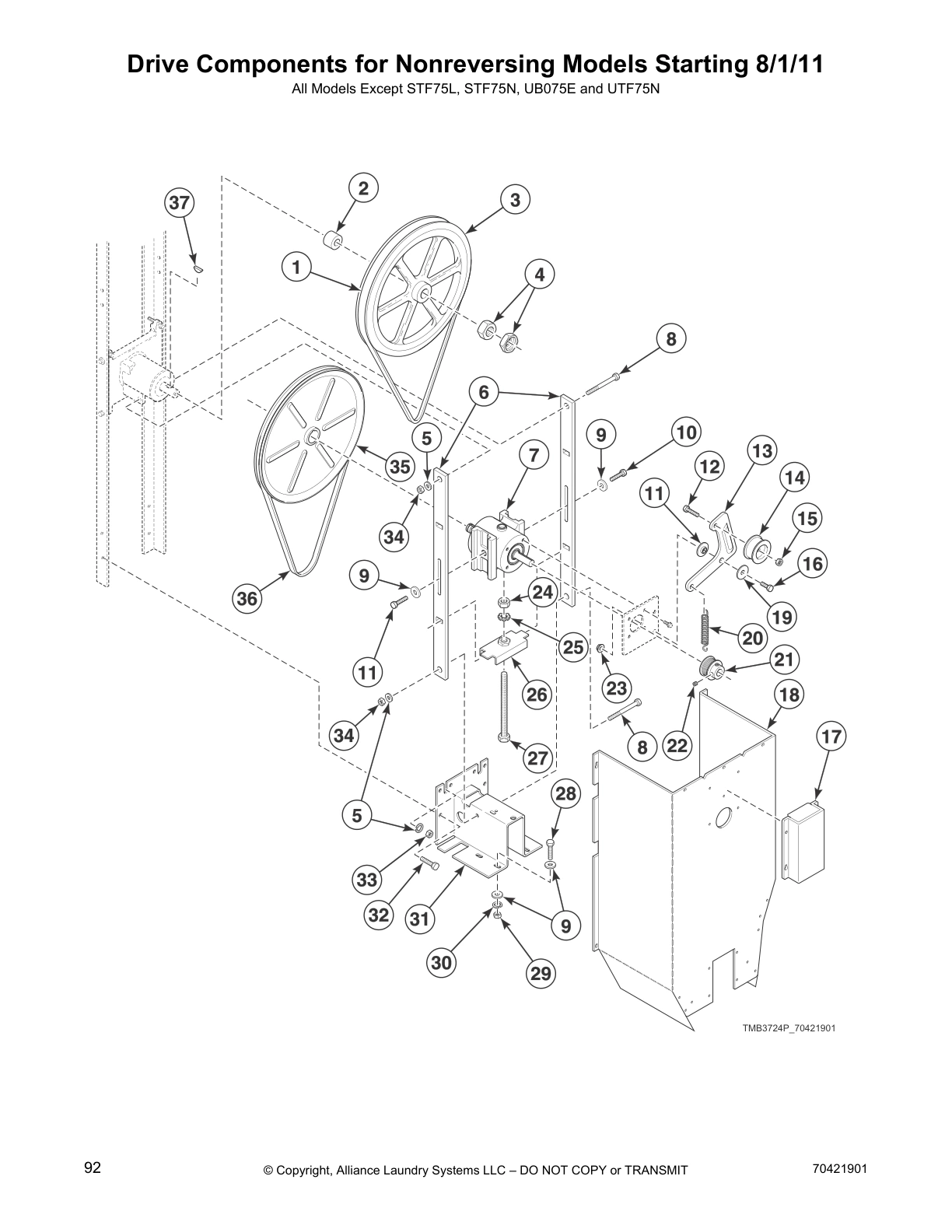 Drive Components for Nonreversing Models Starting 8/1/11