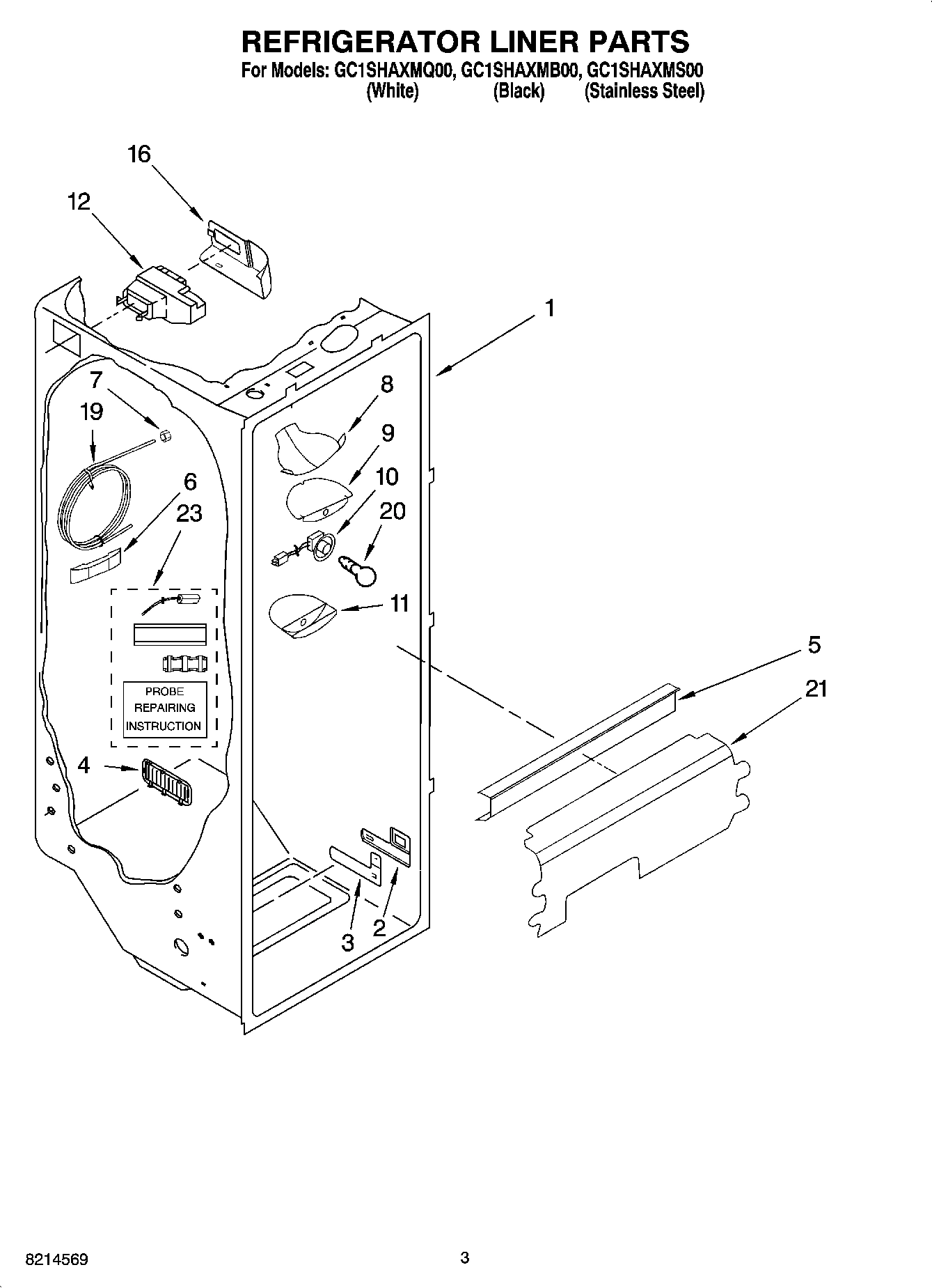 02 - REFRIGERATOR LINER PARTS