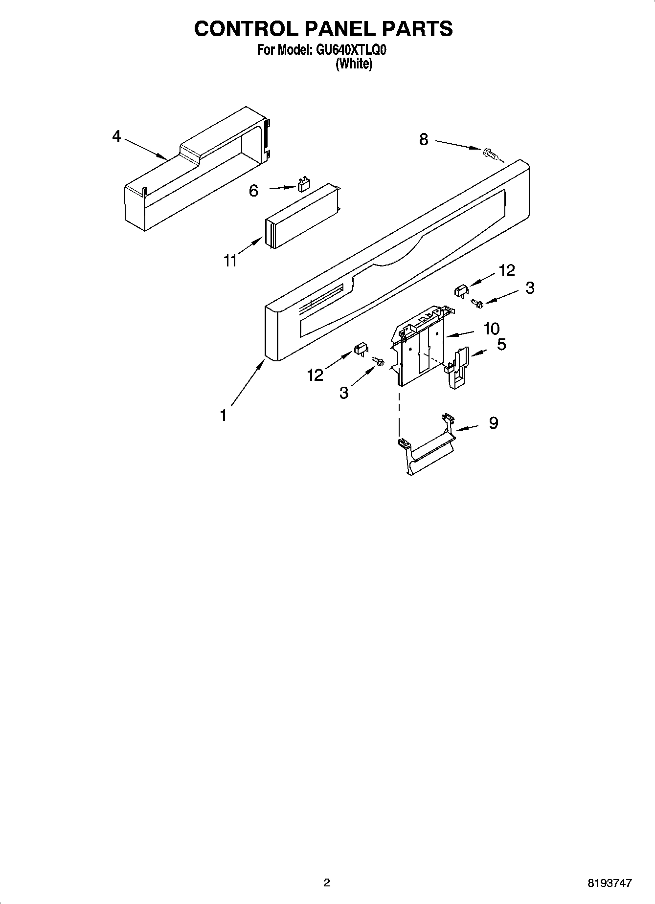 02 - CONTROL PANEL PARTS