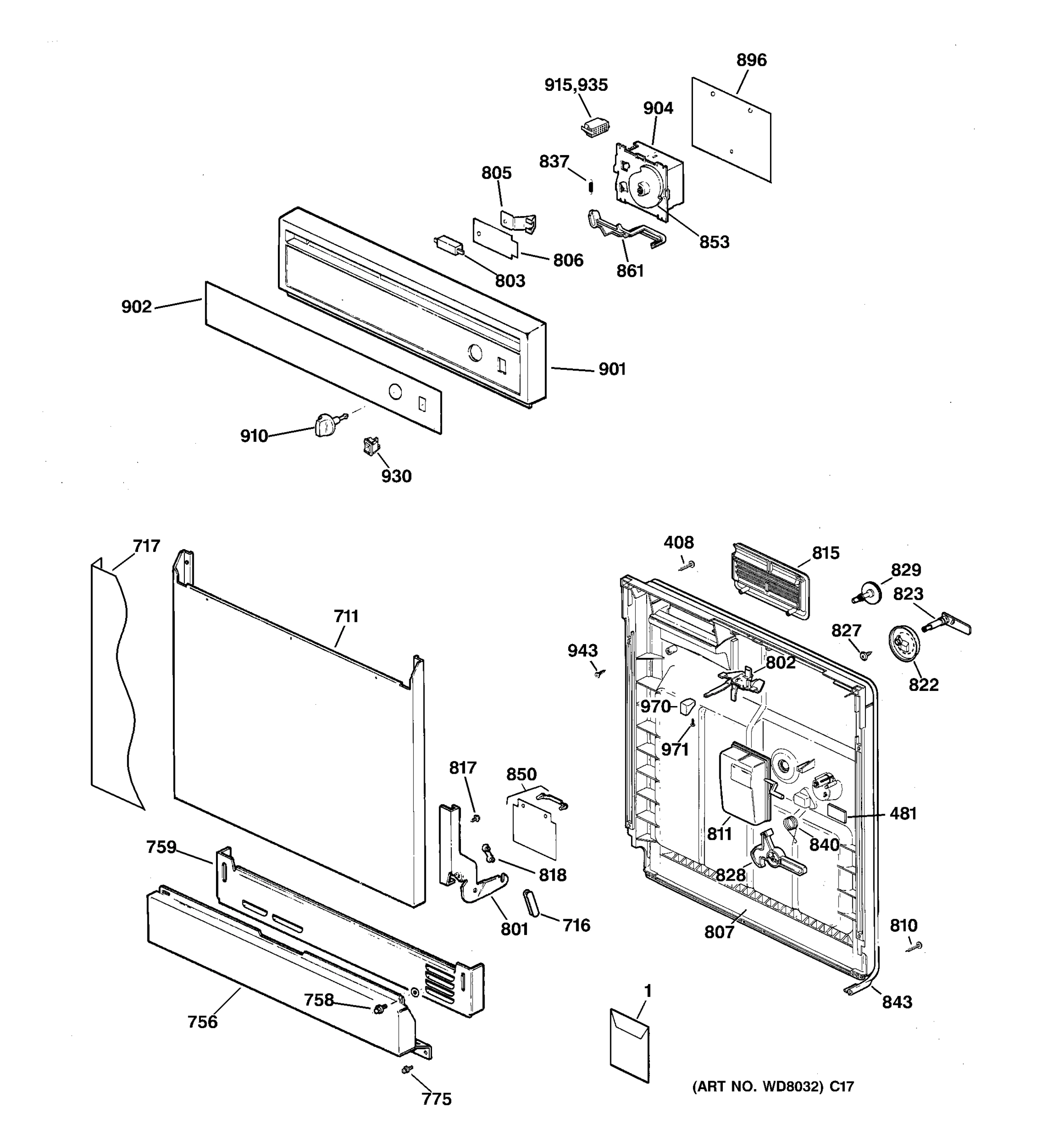 ESCUTCHEON & DOOR ASSEMBLY