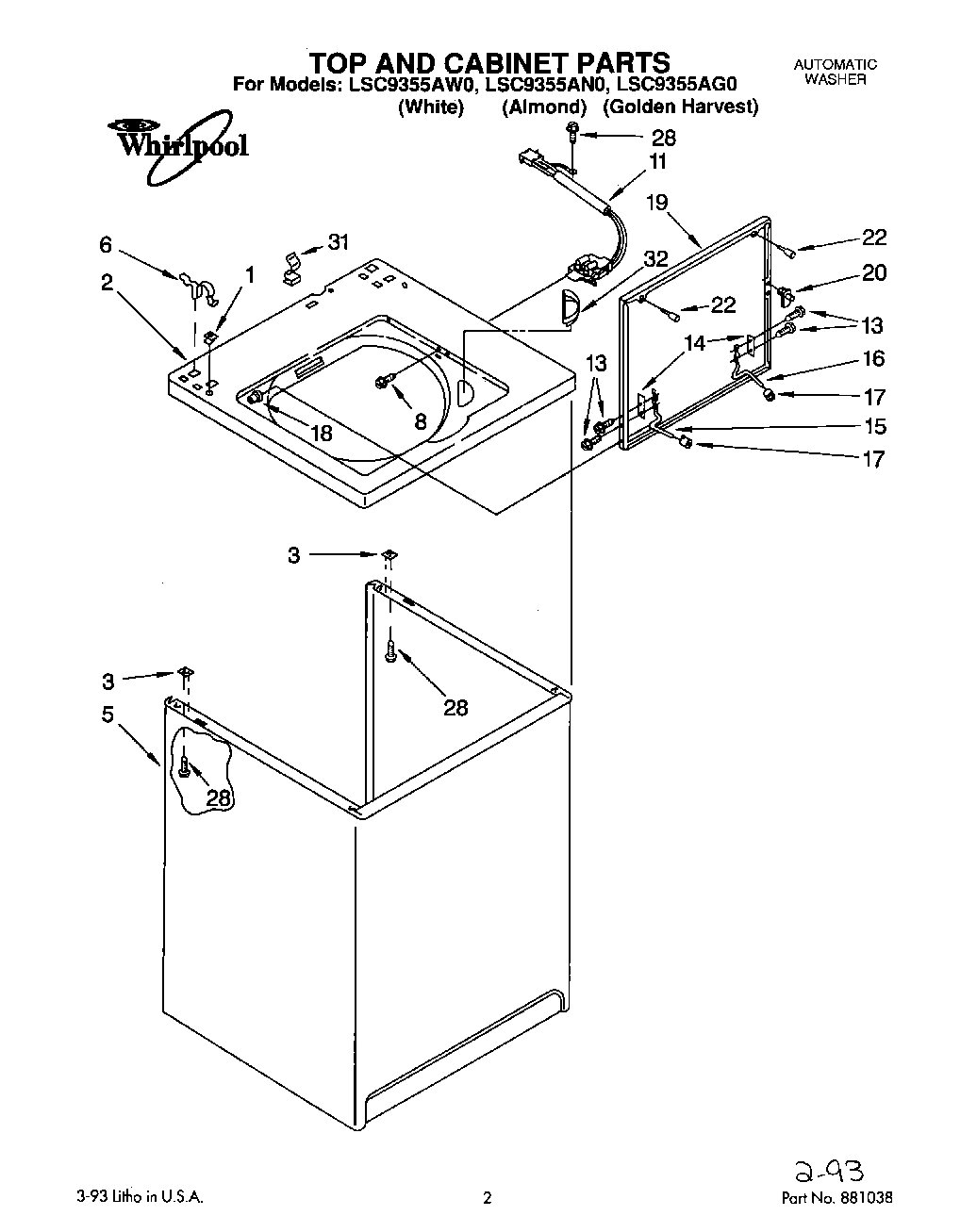 01 - TOP AND CABINET, LIT/OPTIONAL