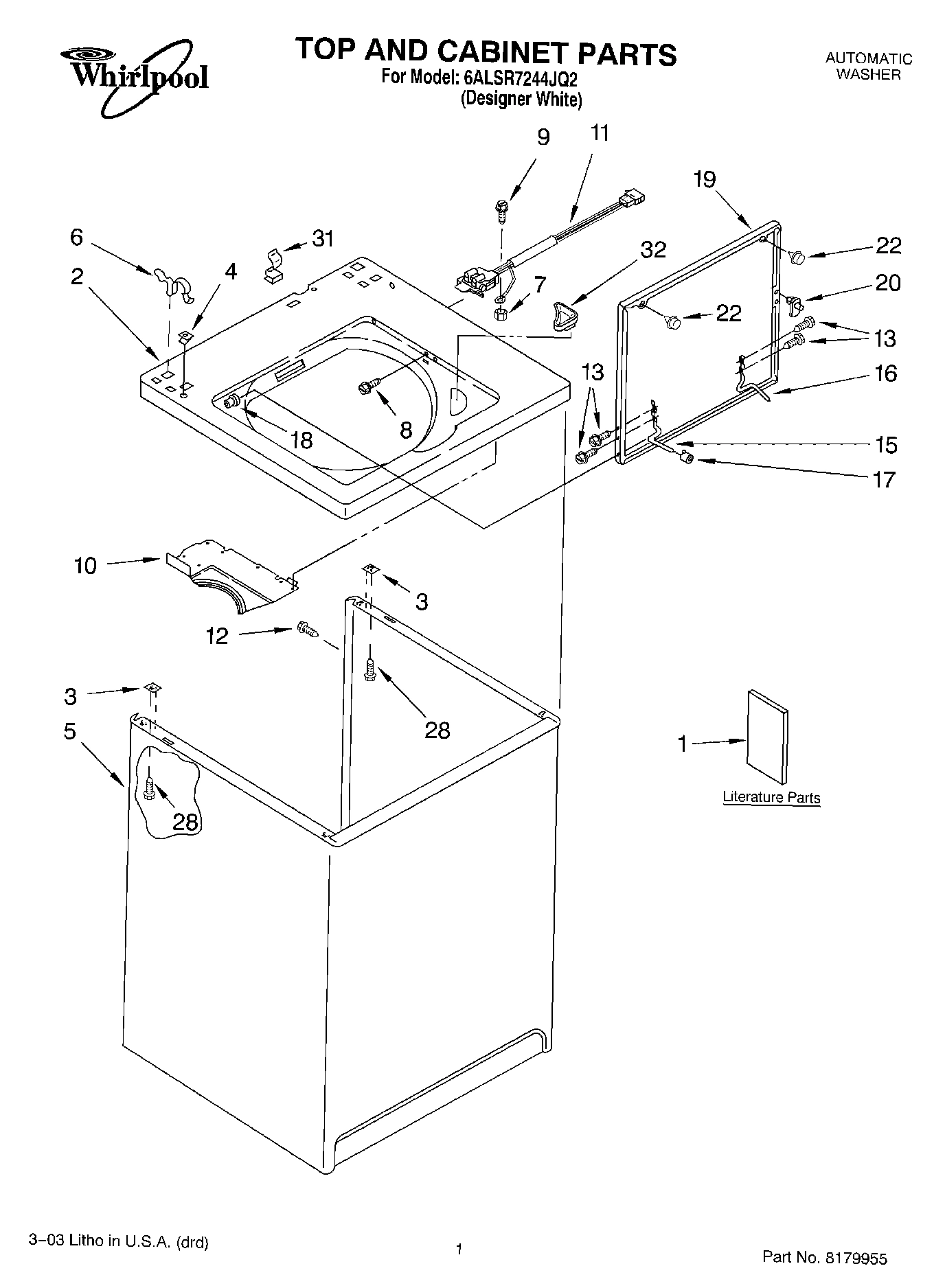 01 - TOP AND CABINET PARTS