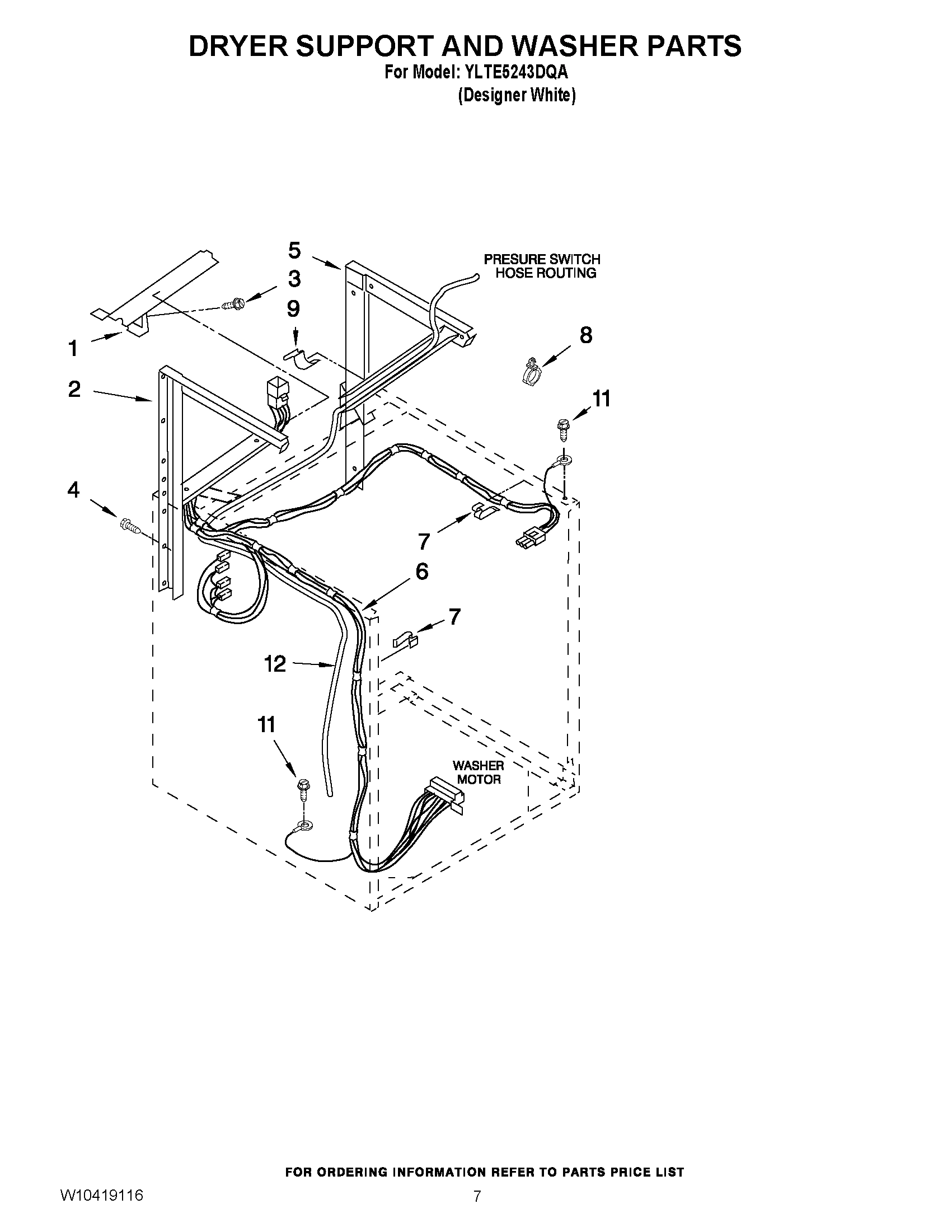 05 - DRYER SUPPORT AND WASHER PARTS