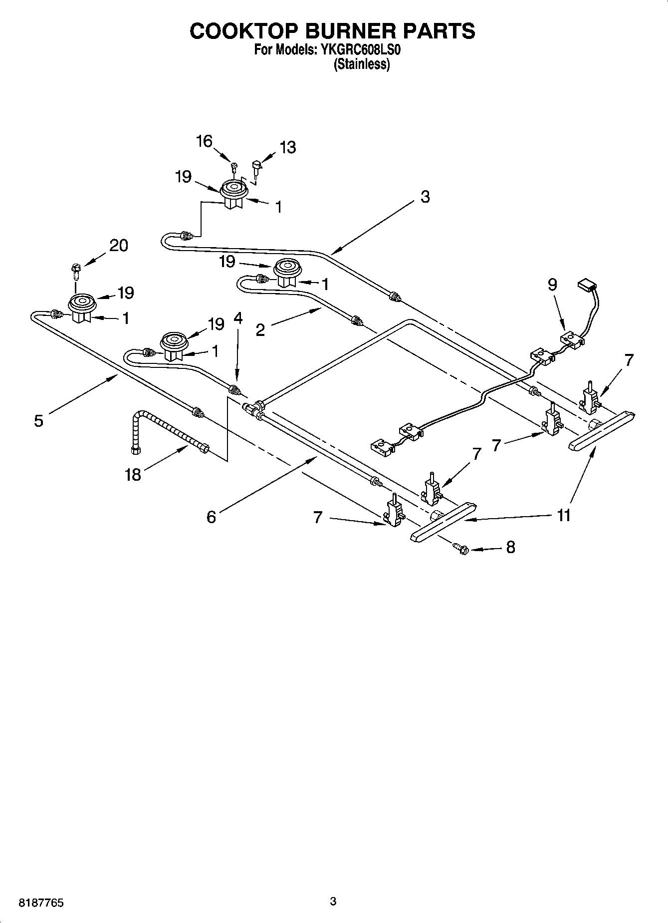 02 - COOKTOP BURNER PARTS