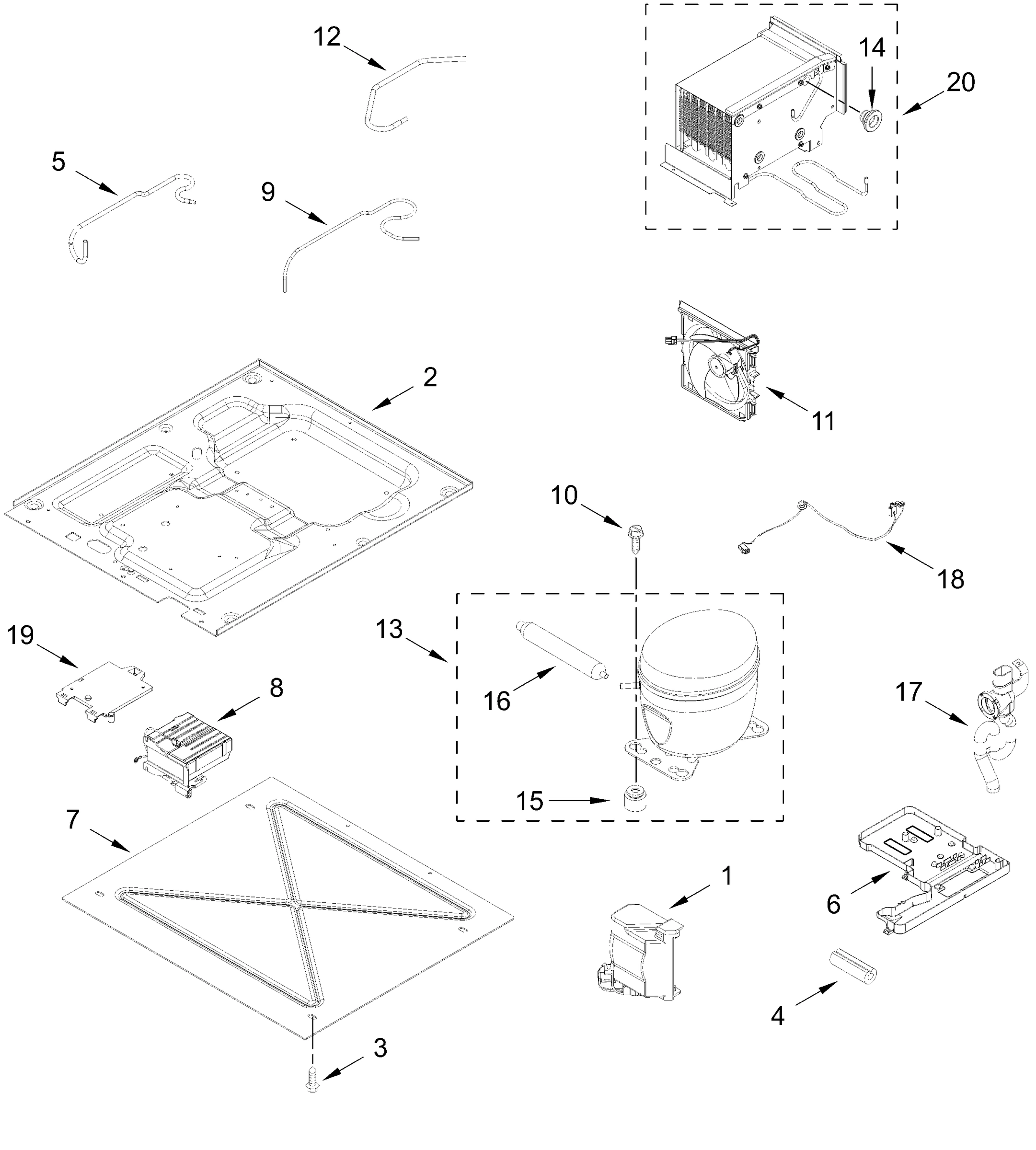 LOWER UNIT AND TUBE PARTS