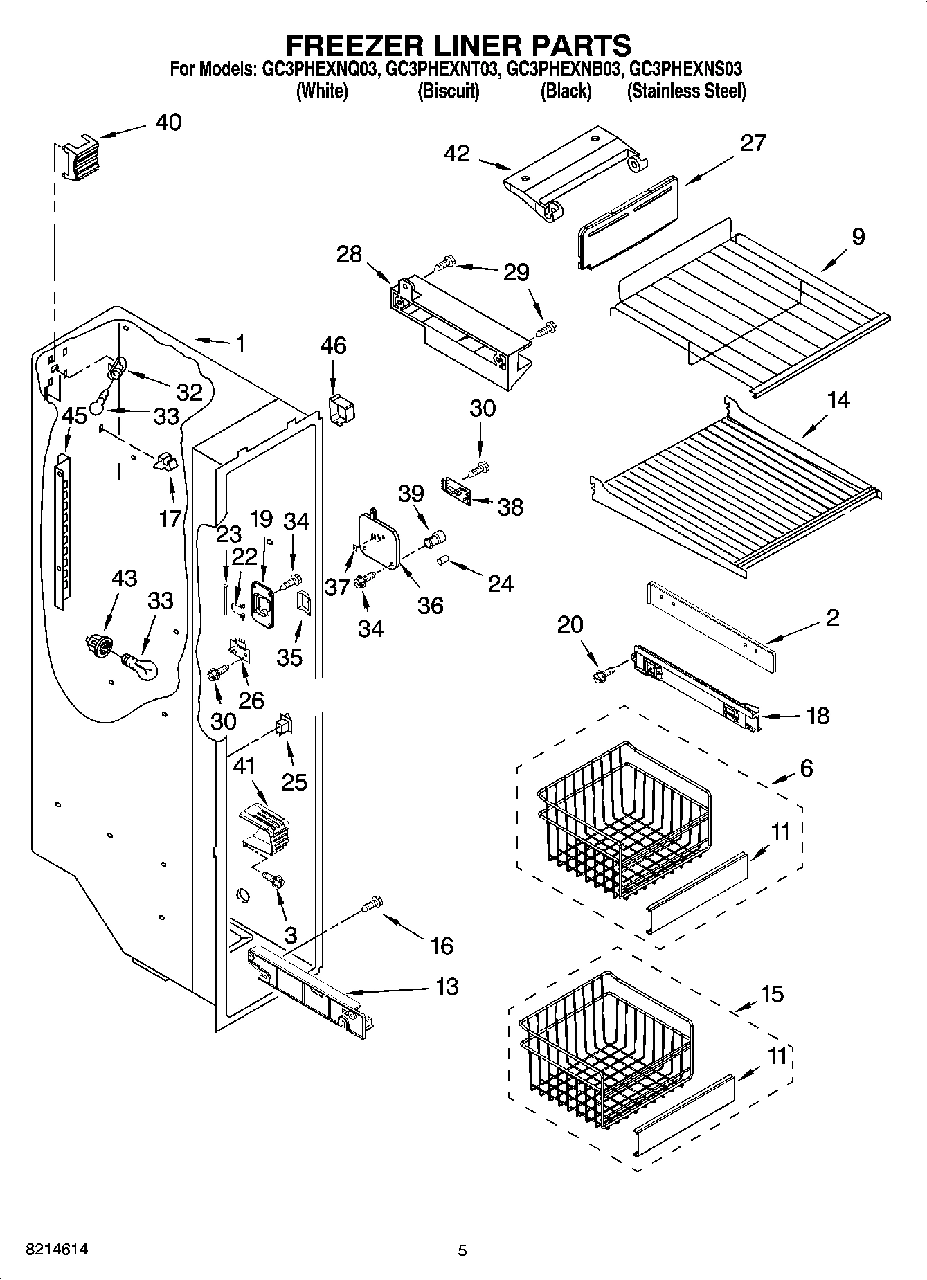 04 - FREEZER LINER PARTS