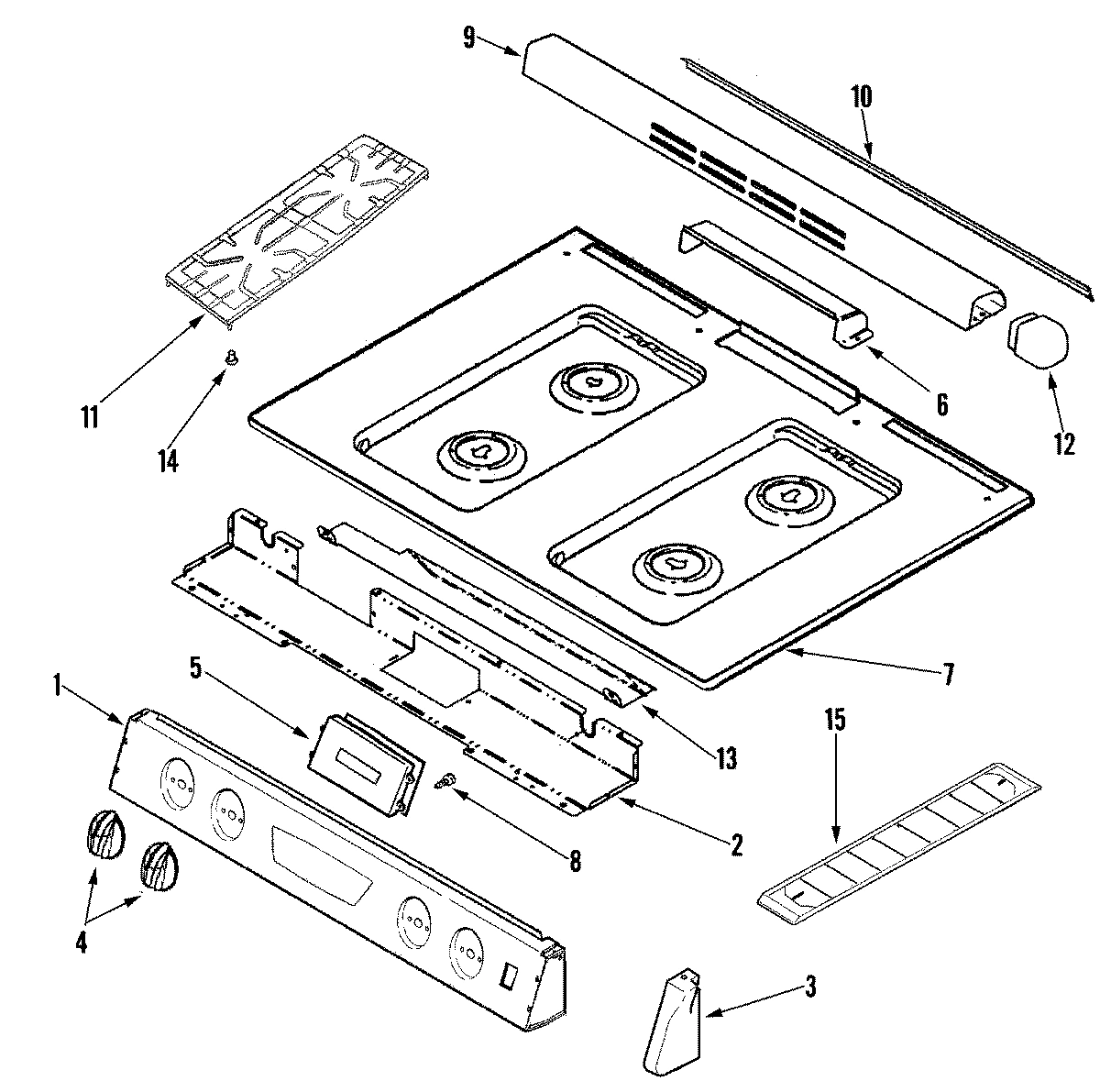 02 - CONTROL PANEL/TOP ASSEMBLY