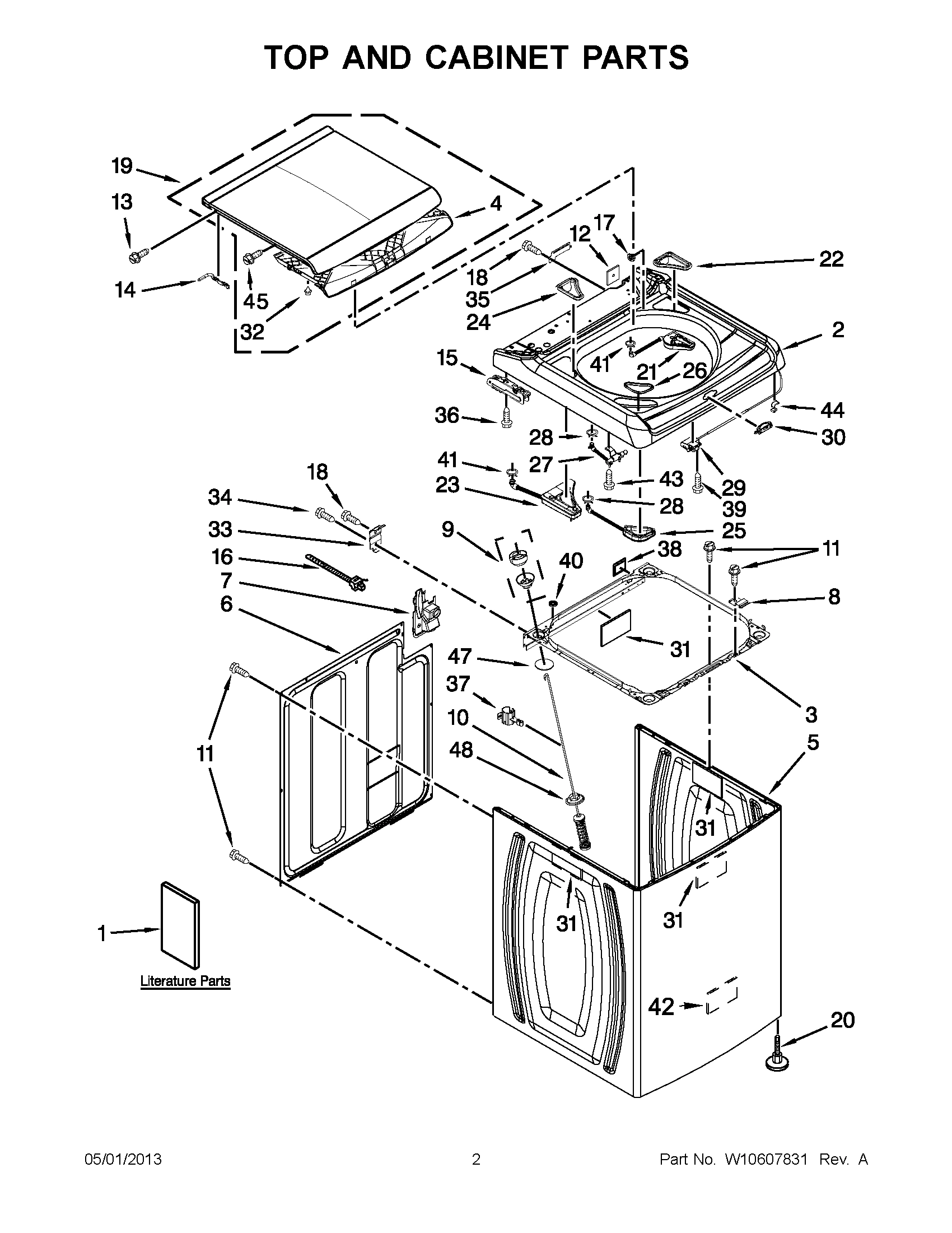 01 - TOP AND CABINET PARTS