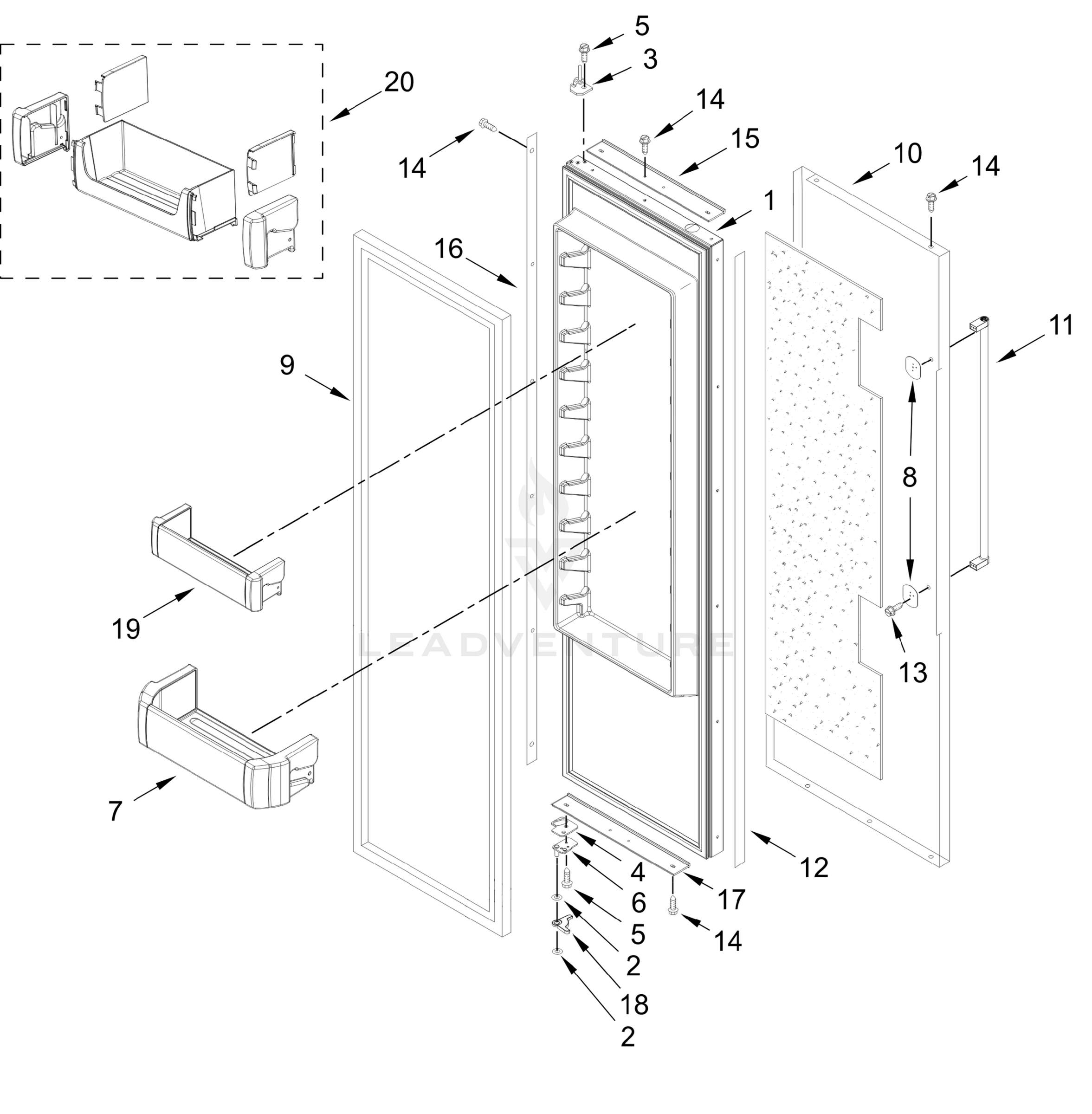 REFRIGERATOR DOOR PARTS