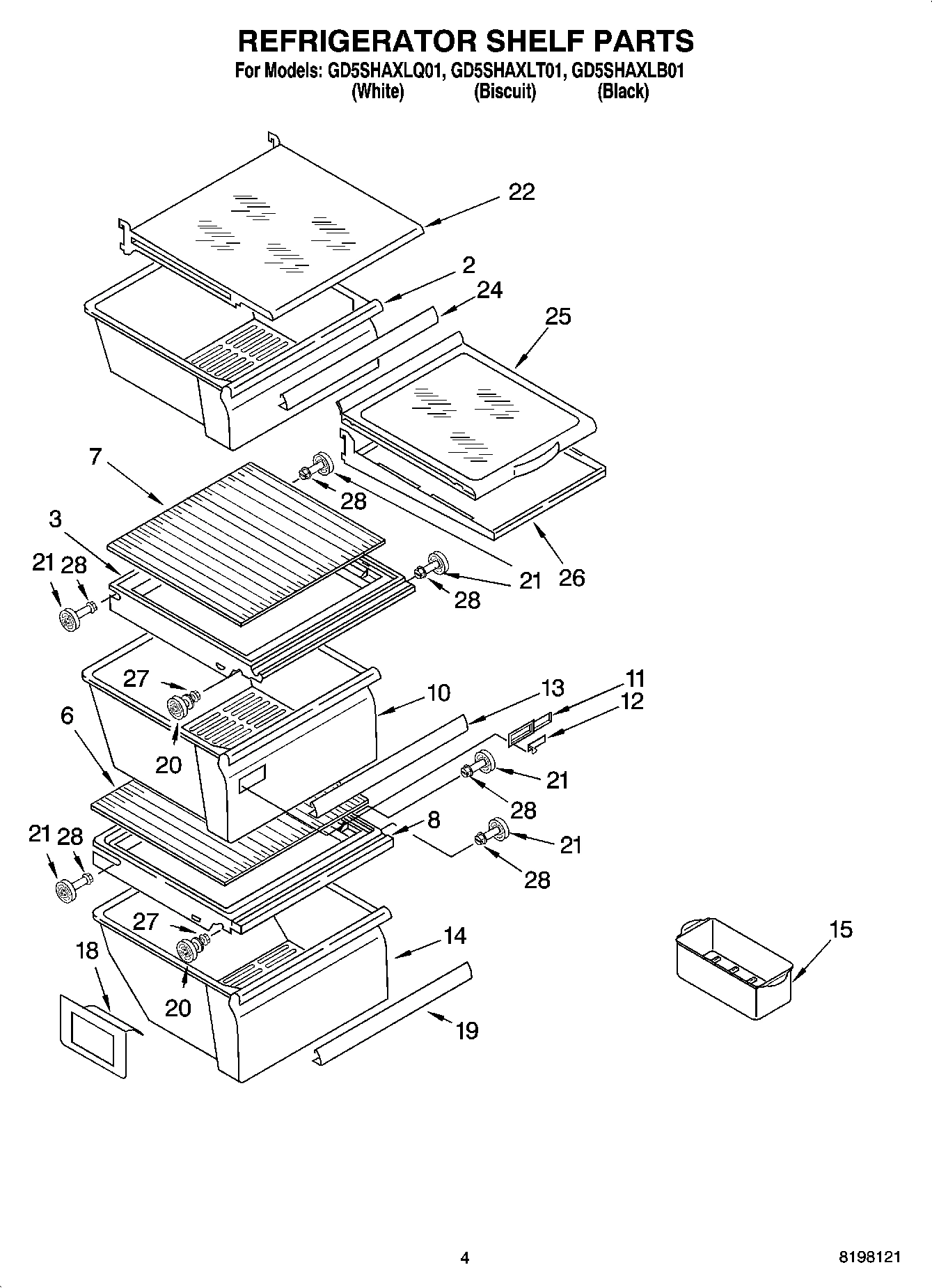 03 - REFRIGERATOR SHELF PARTS