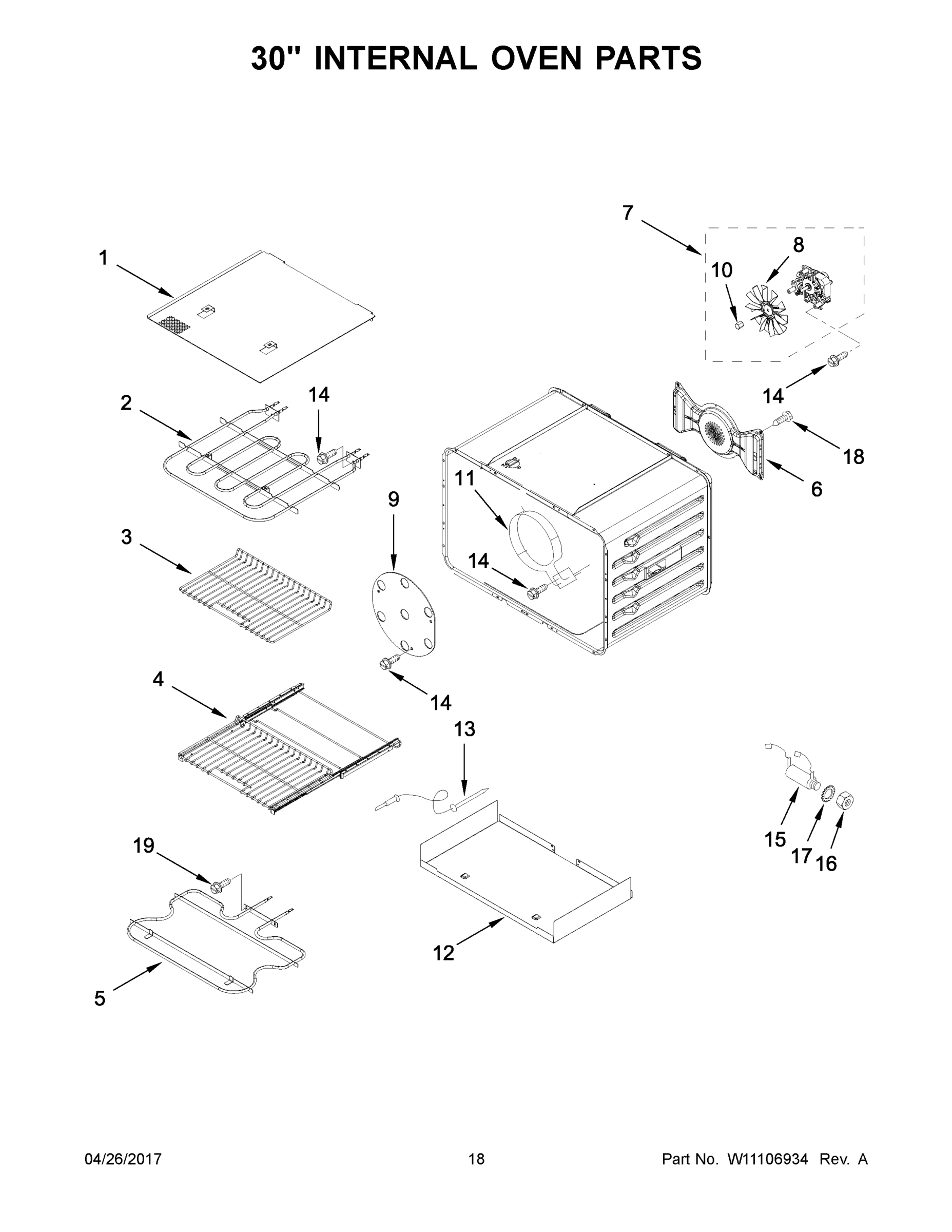 10 - 30" INTERNAL OVEN PARTS