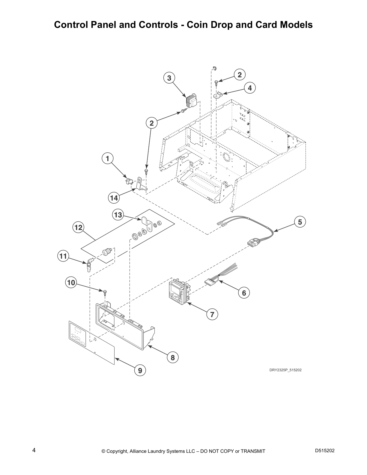 Control Panel and Controls - Coin Drop and Card Models