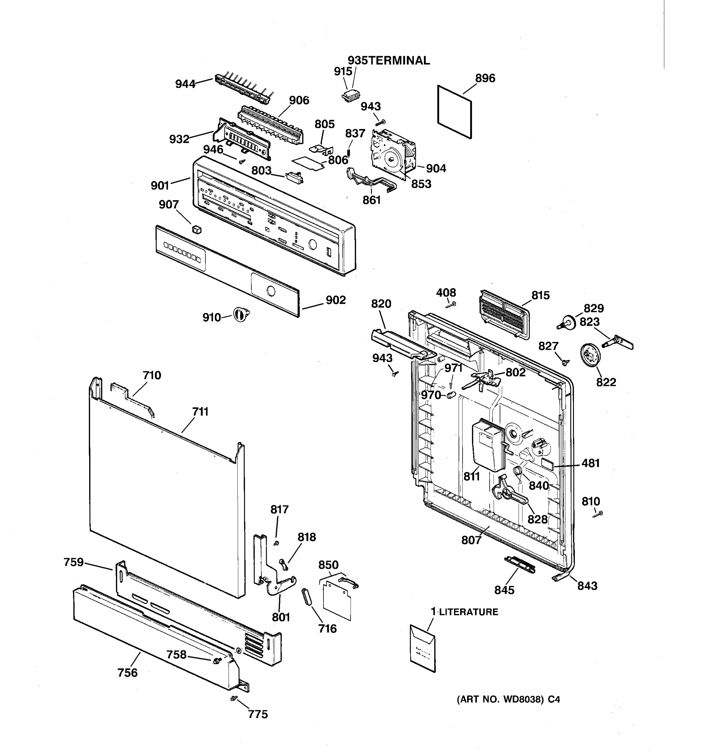 ESCUTCHEON & DOOR ASSEMBLY