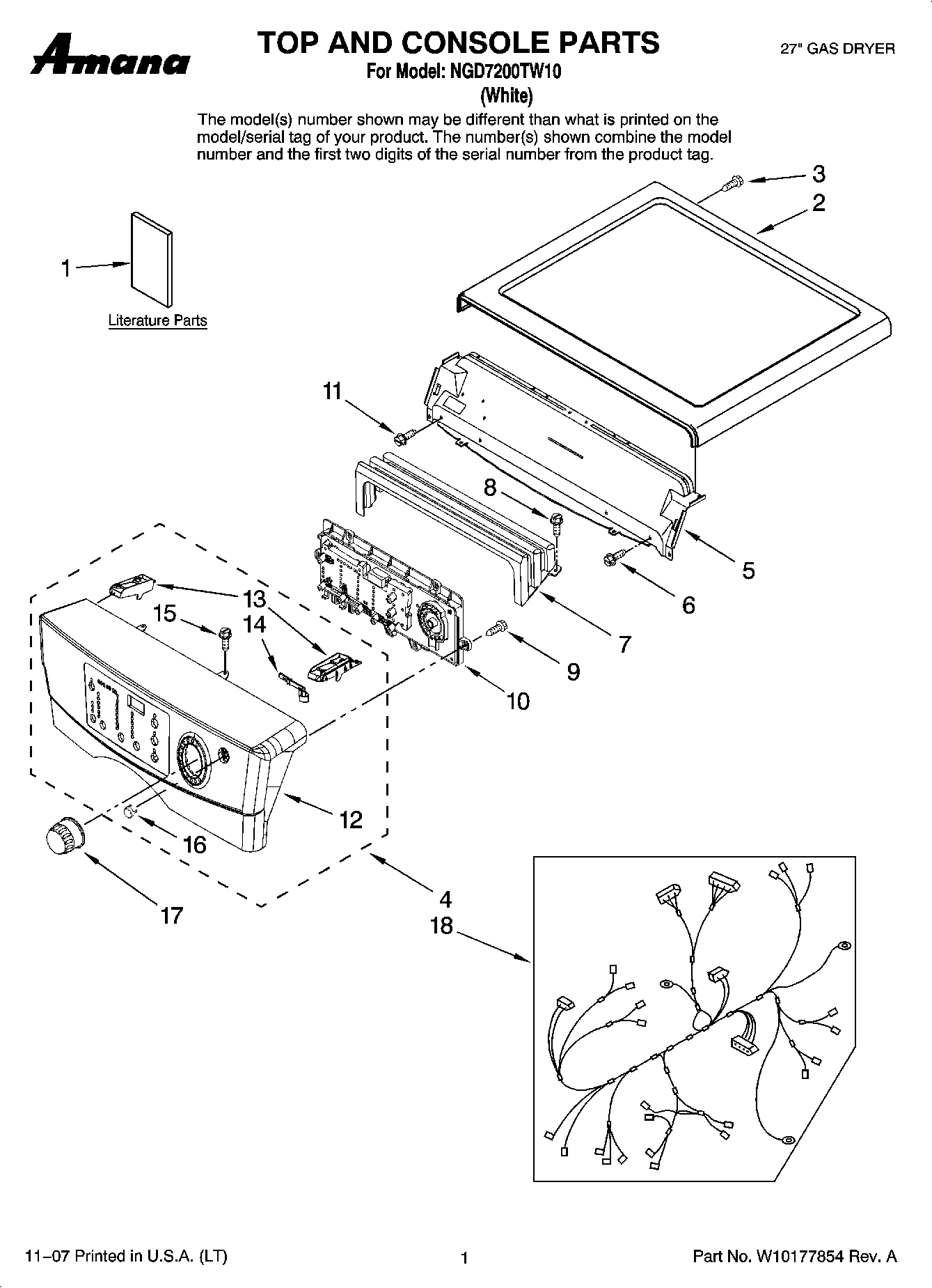 01 - TOP AND CONSOLE PARTS