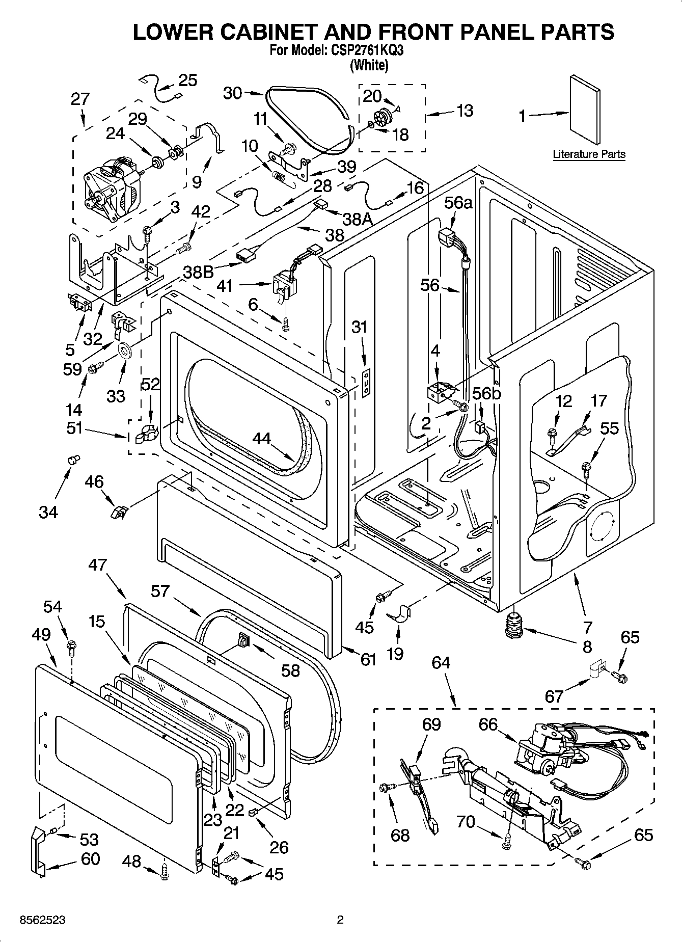 02 - LOWER CABINET AND FRONT PANEL PARTS