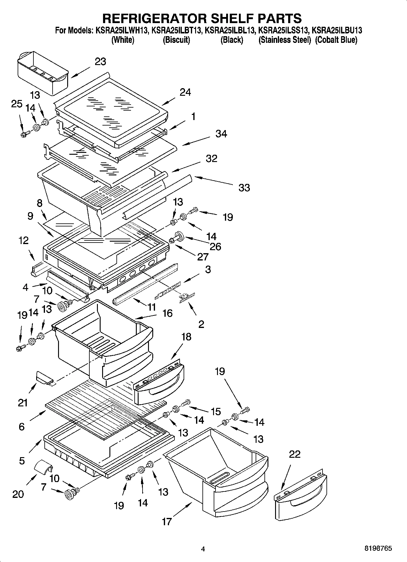 03 - REFRIGERATOR SHELF PARTS