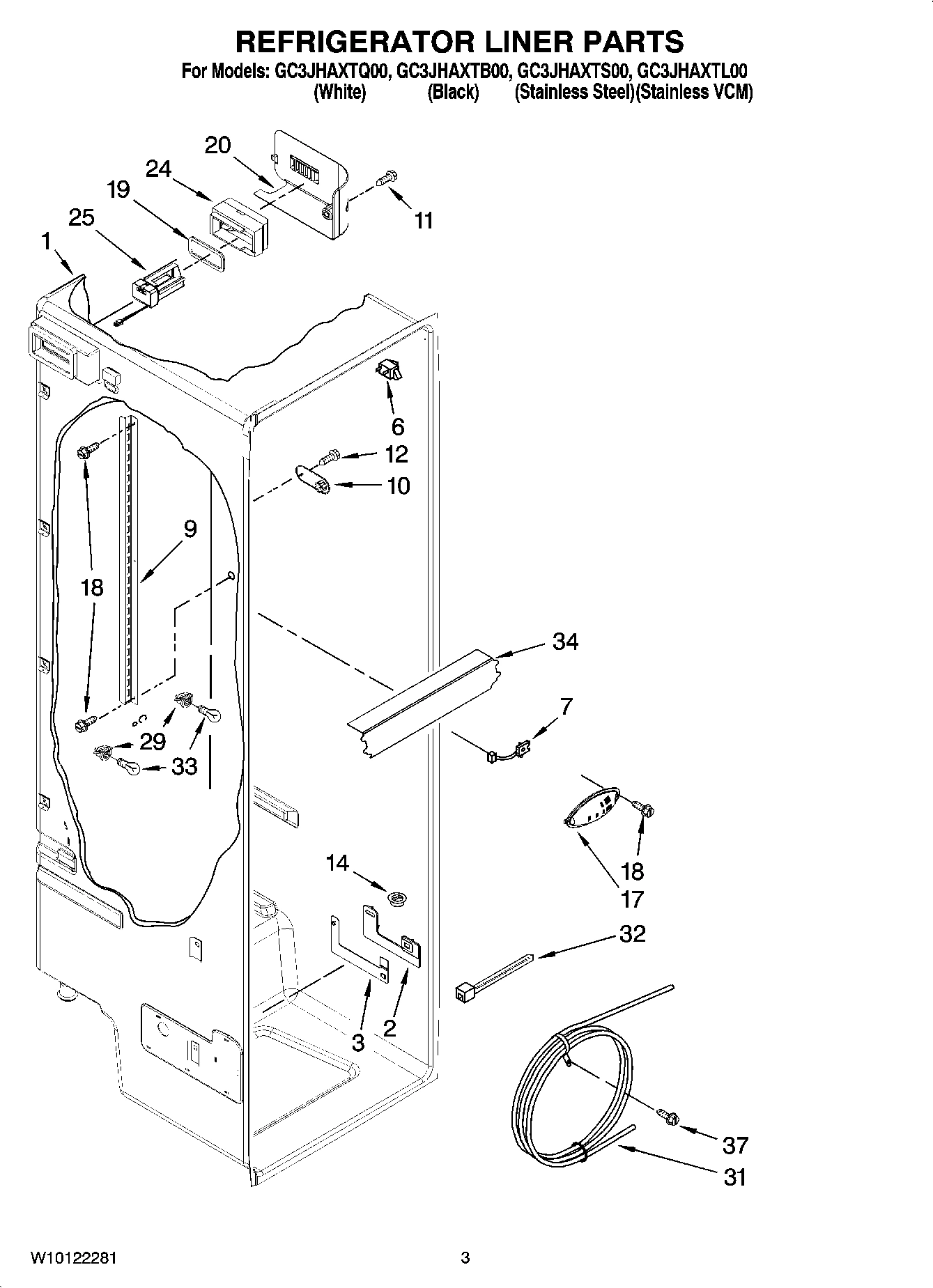 02 - REFRIGERATOR LINER PARTS