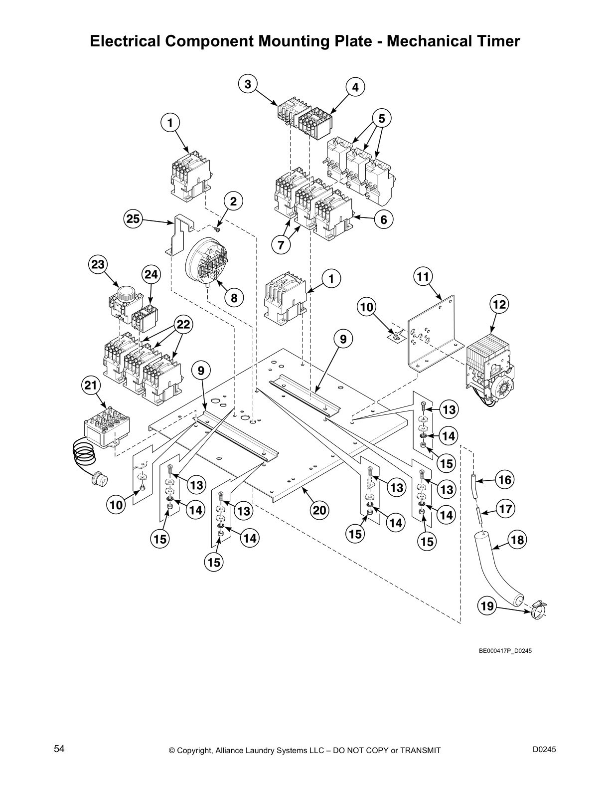 Electrical Component Mounting Plate - Mechanical Timer