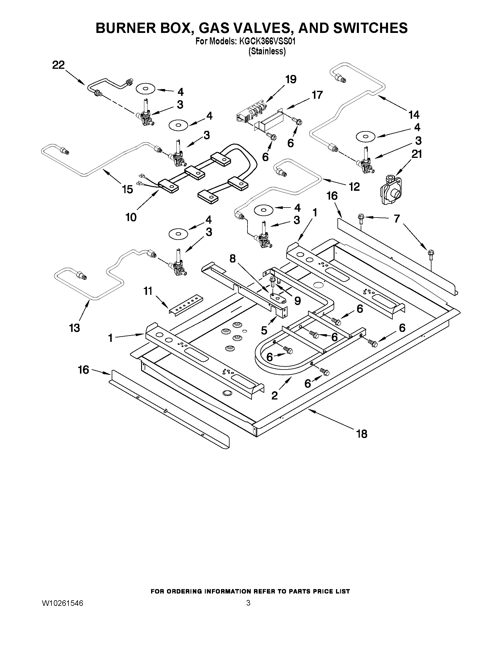 02 - BURNER BOX, GAS VALVES, AND SWITCHES