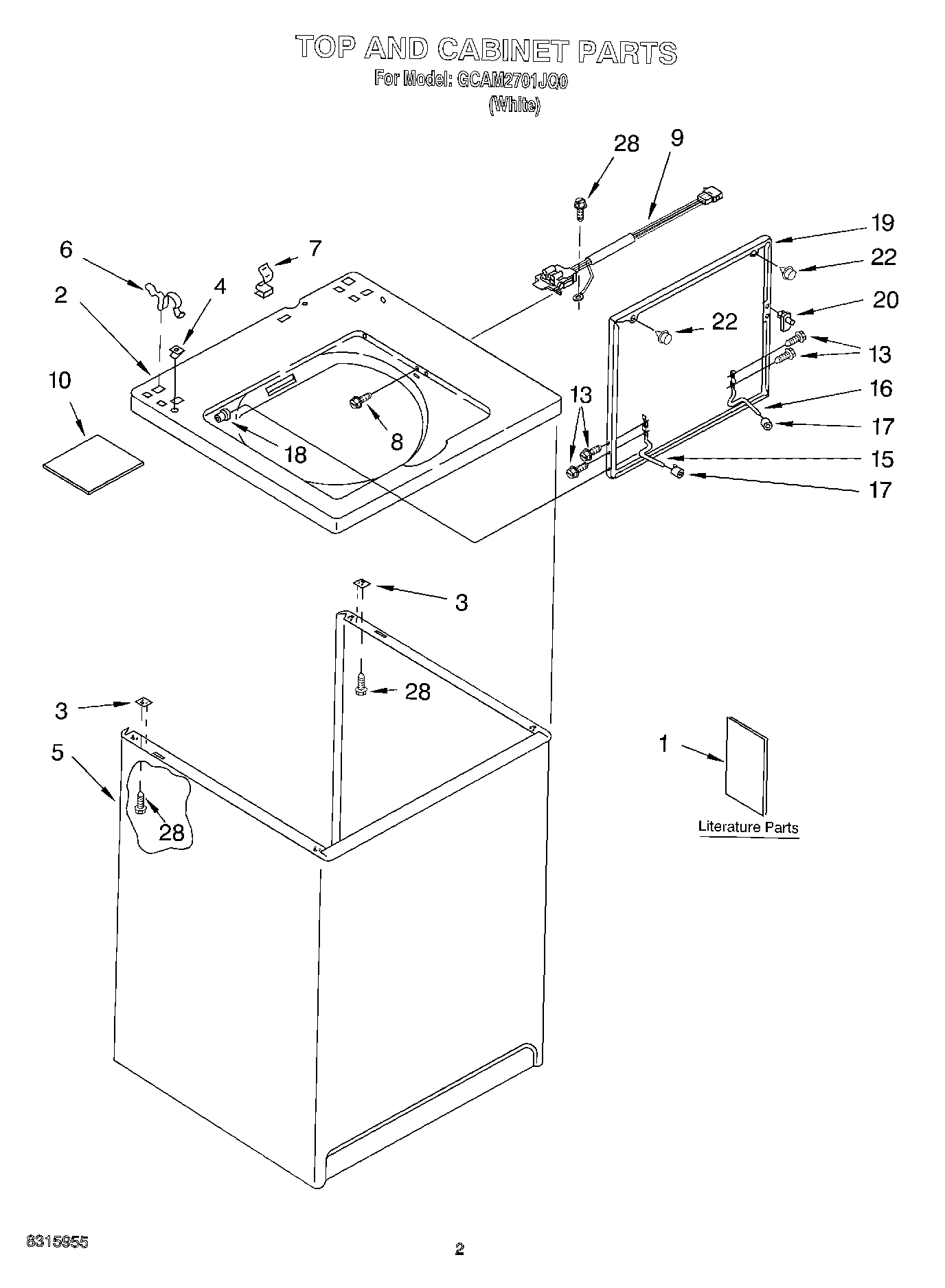 01 - TOP AND CABINET PARTS