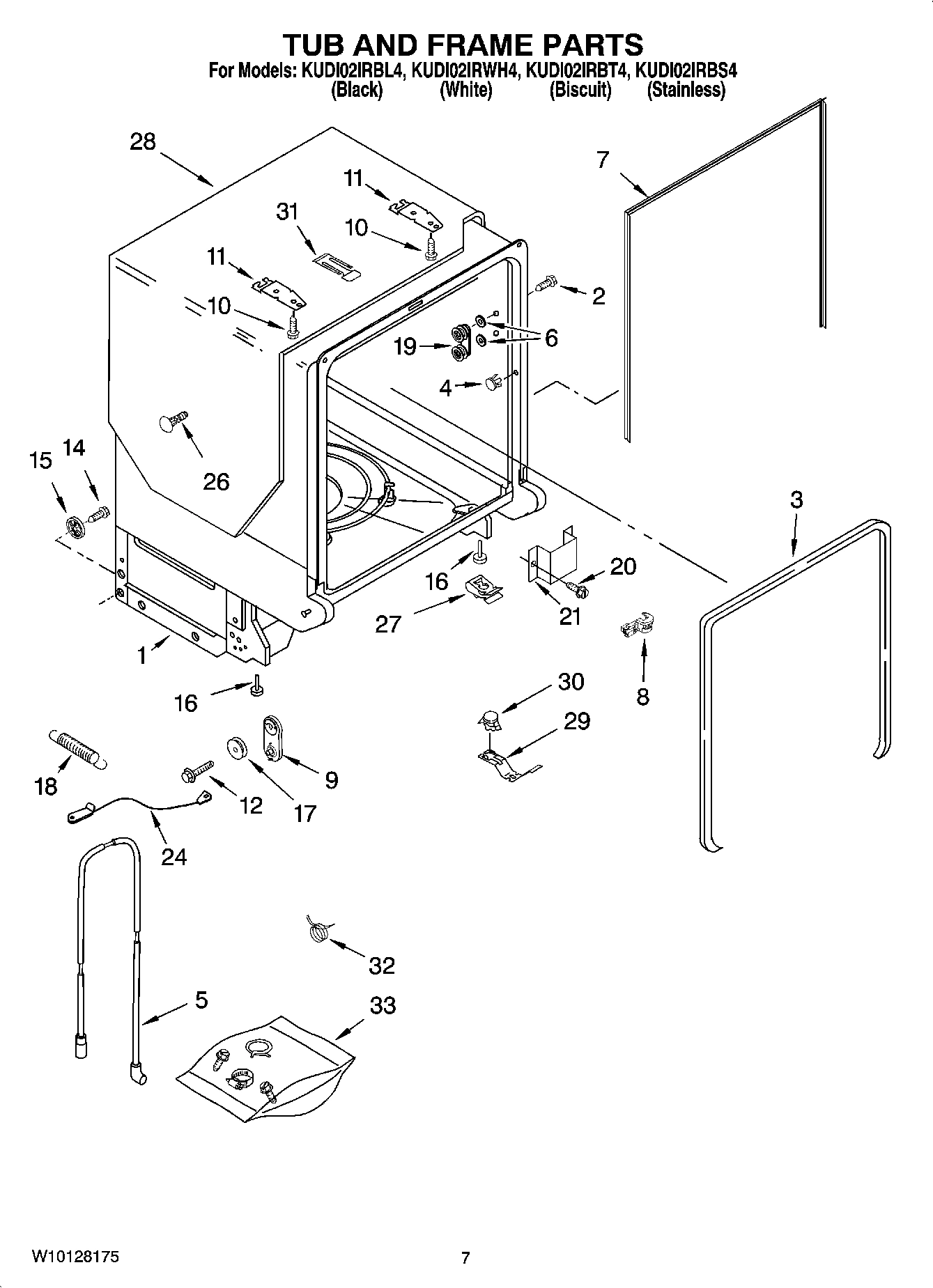 07 - TUB AND FRAME PARTS