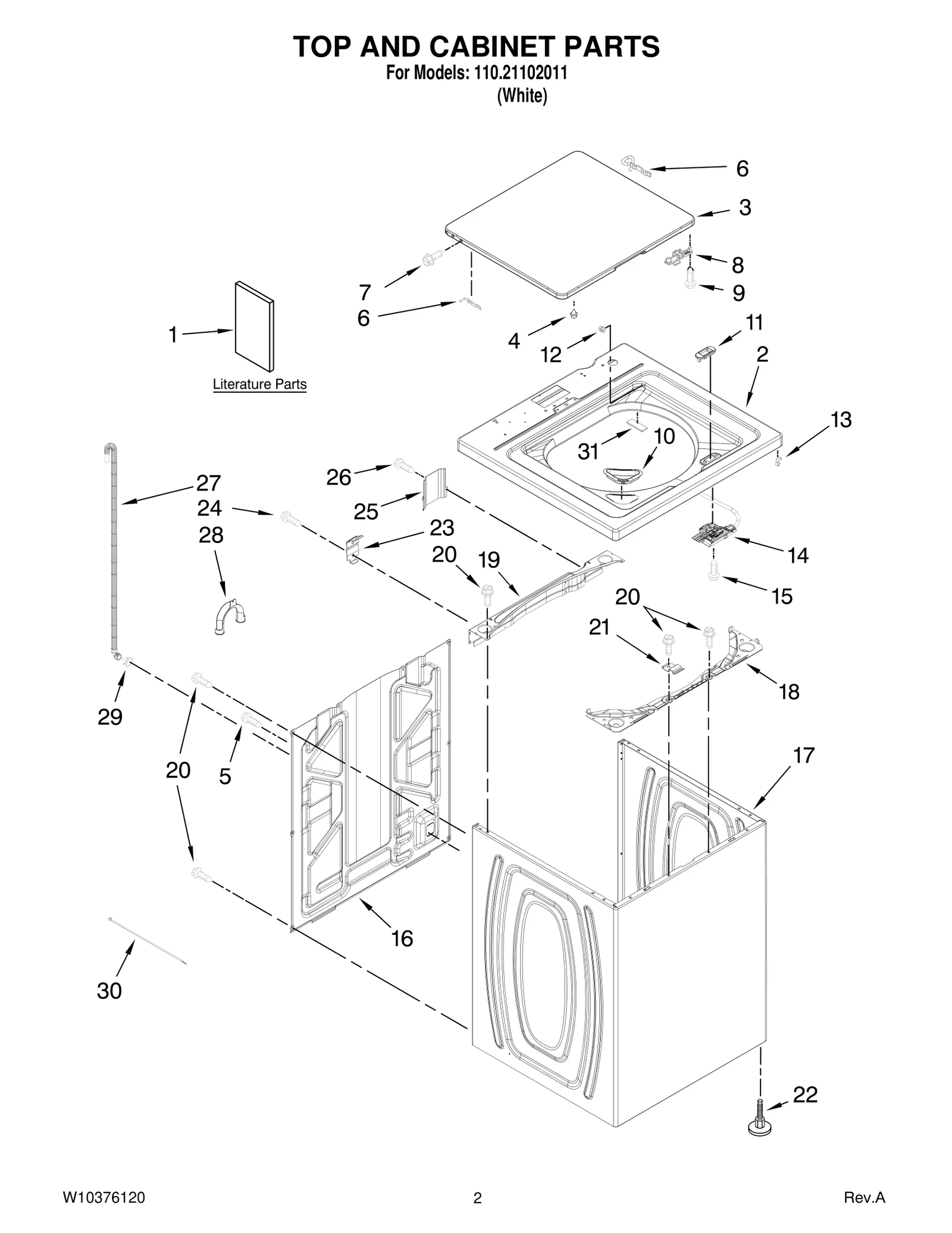 TOP AND CABINET PARTS