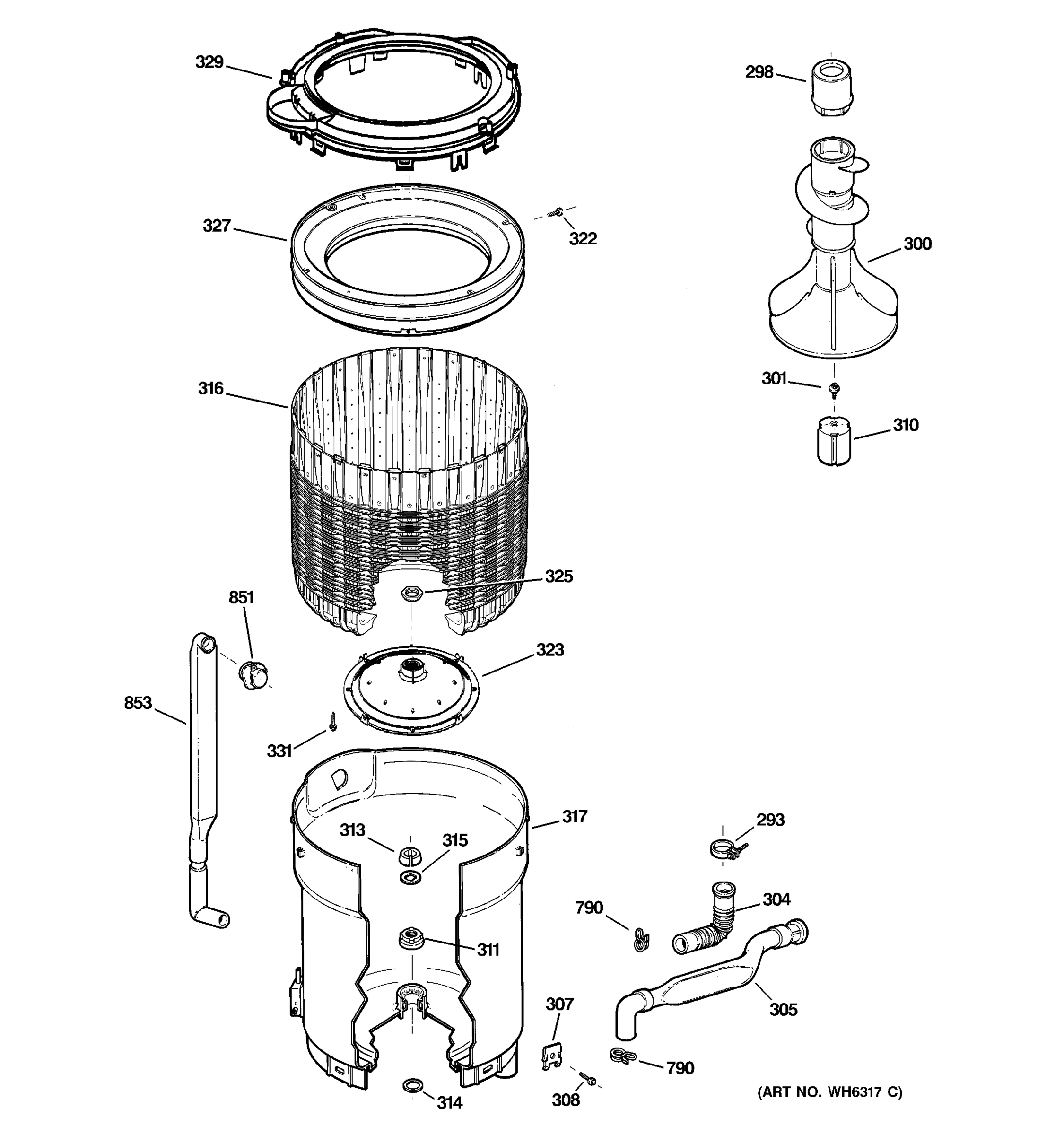 TUB, BASKET & AGITATOR