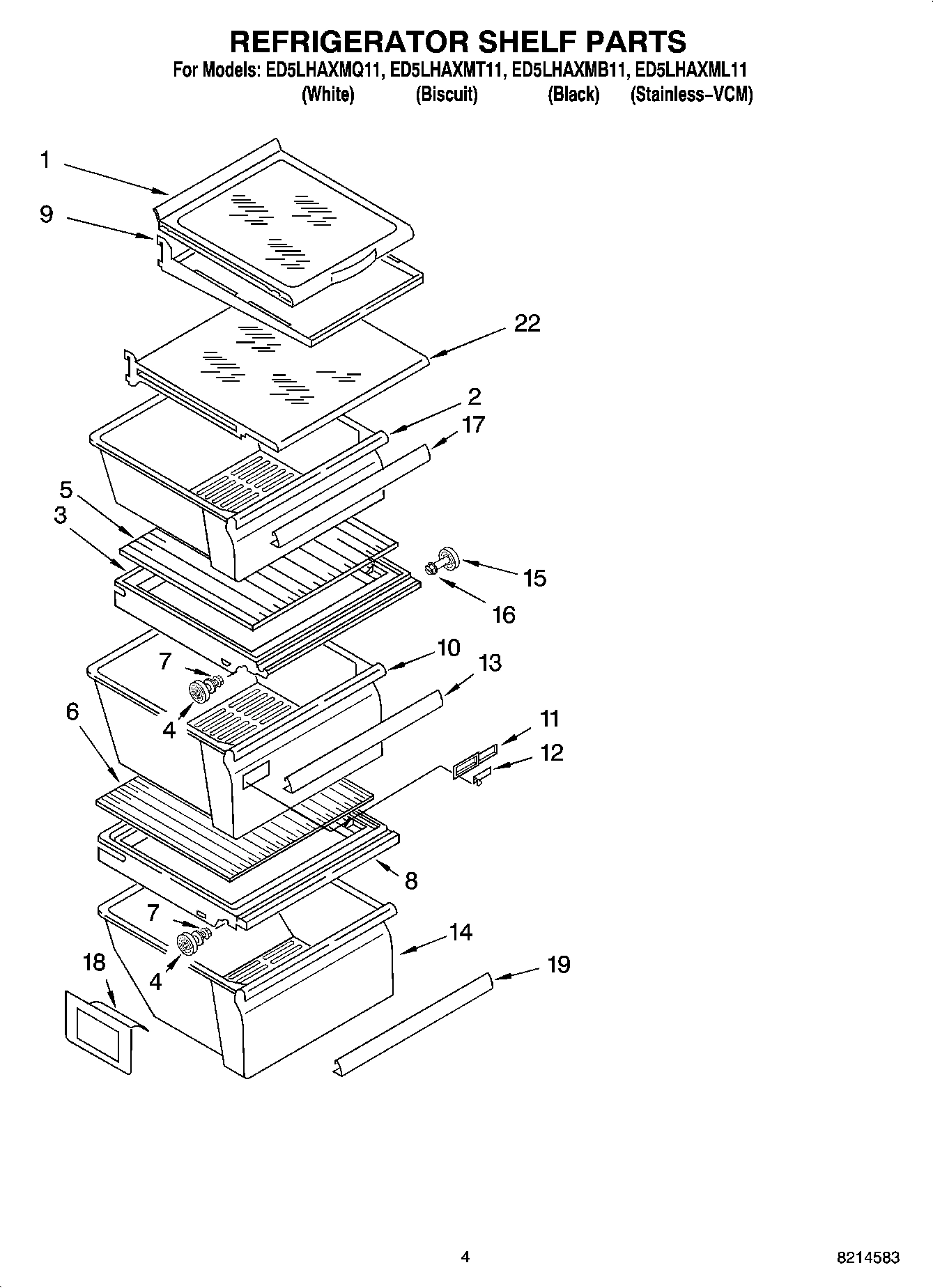 03 - REFRIGERATOR SHELF PARTS