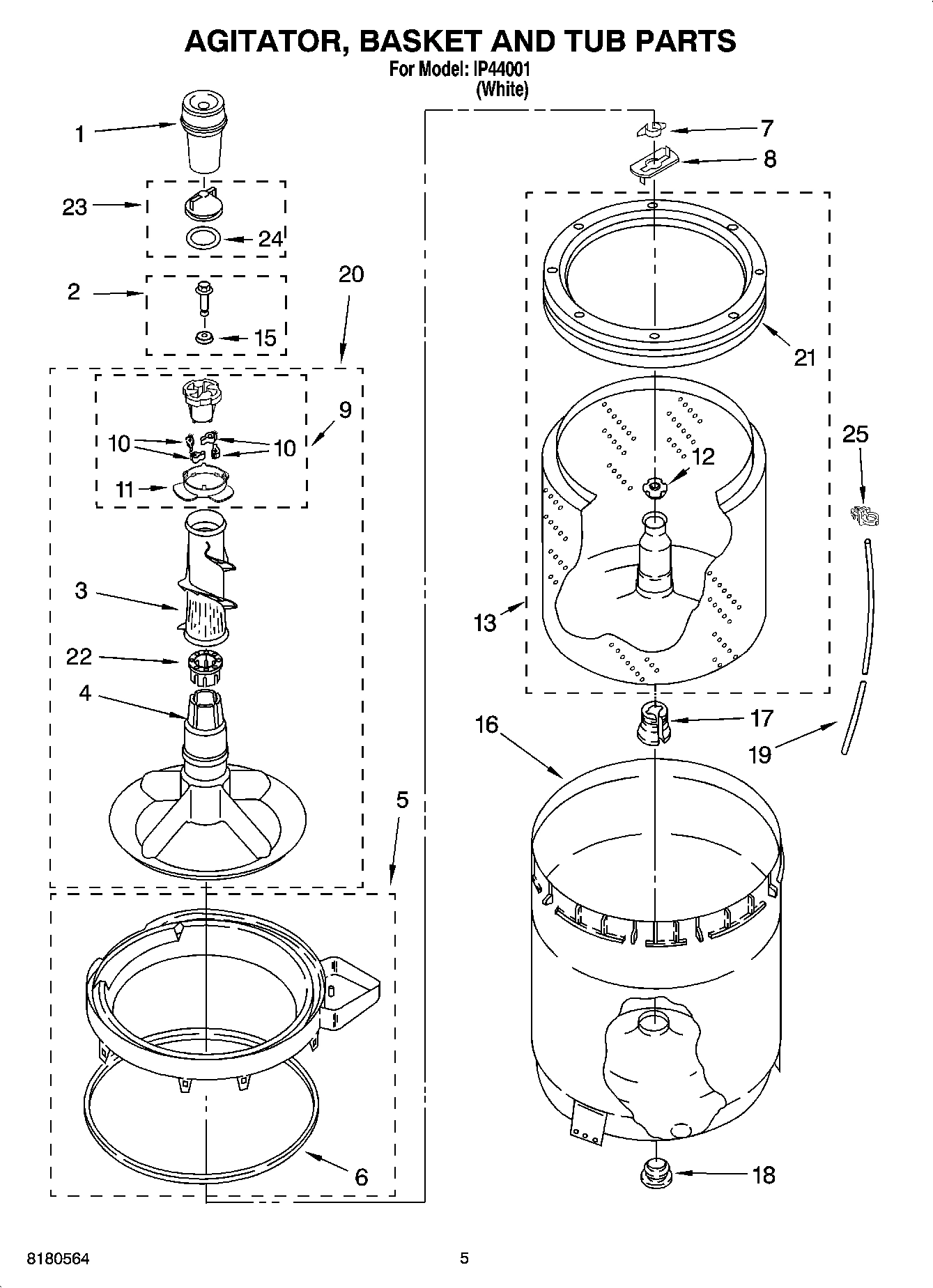 03 - AGITATOR, BASKET AND TUB PARTS