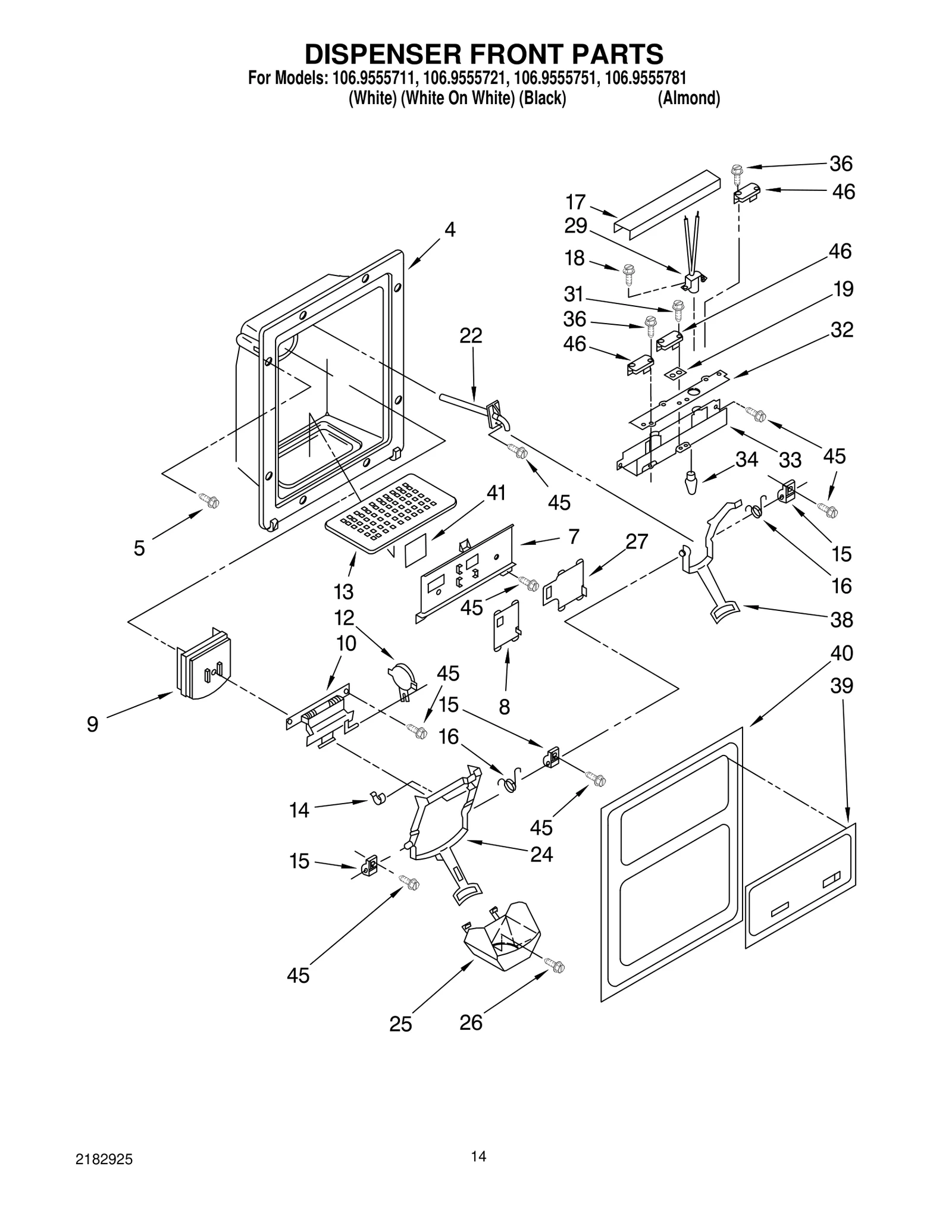 DISPENSER FRONT PARTS
