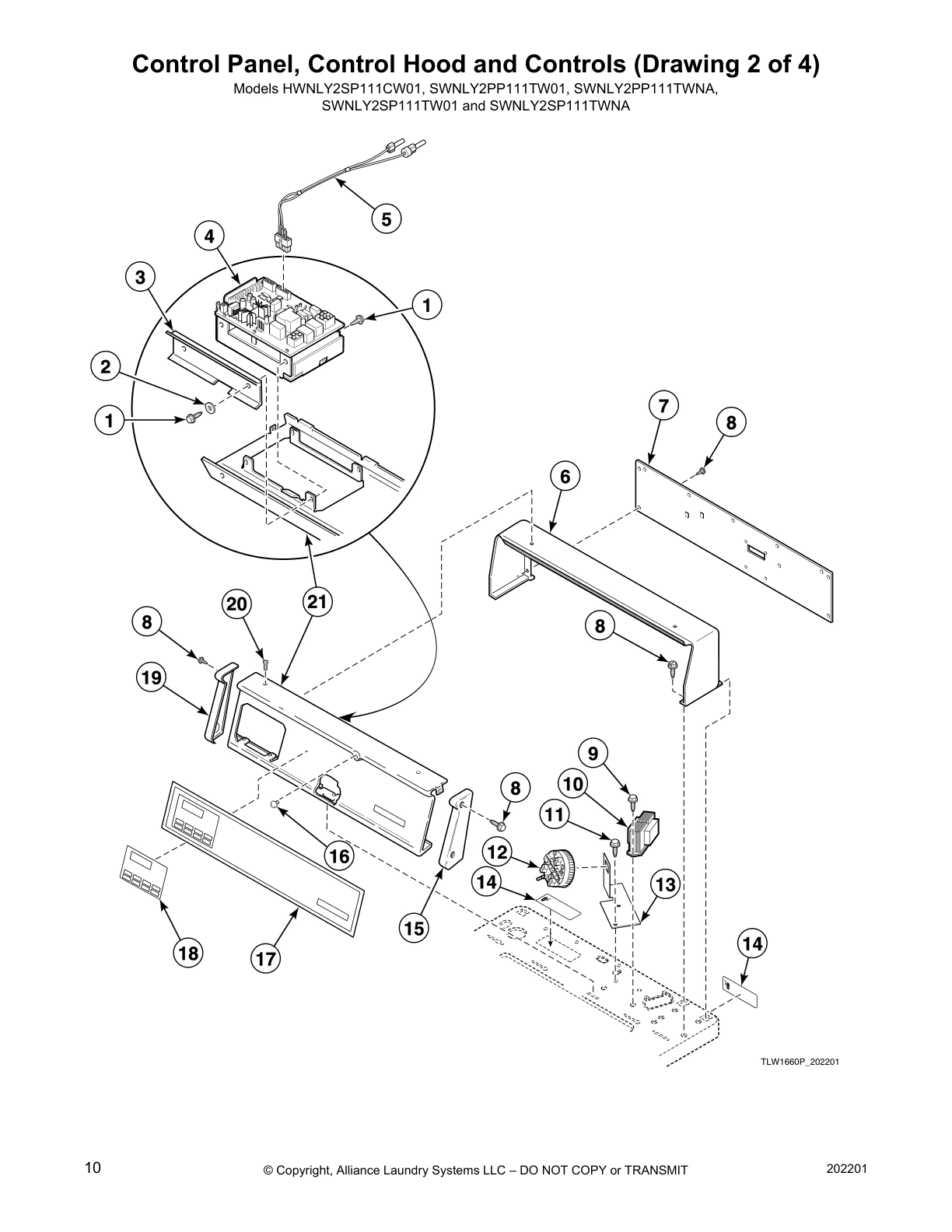 Control Panel, Control Hood and Controls (Drawing 2 of 4)