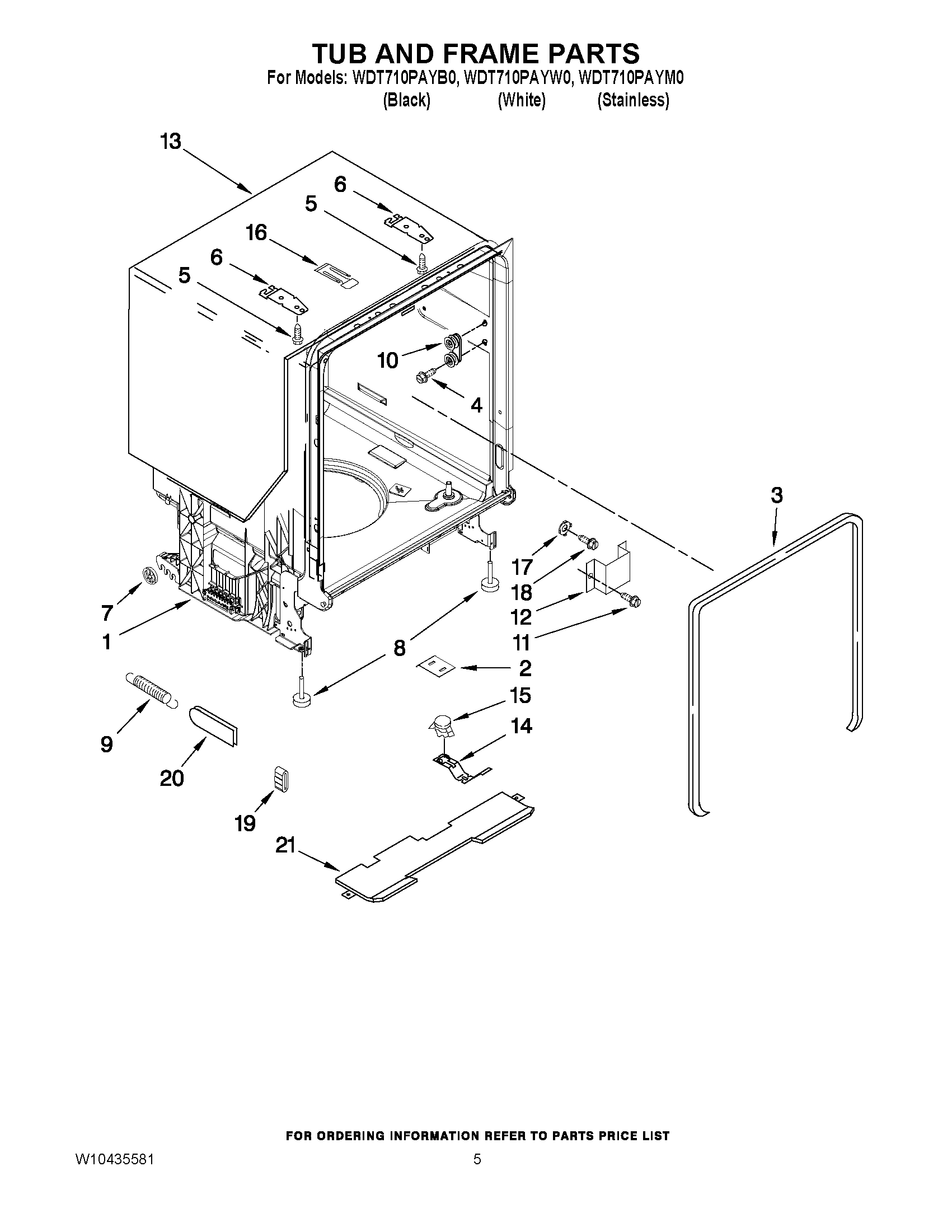 05 - TUB AND FRAME PARTS