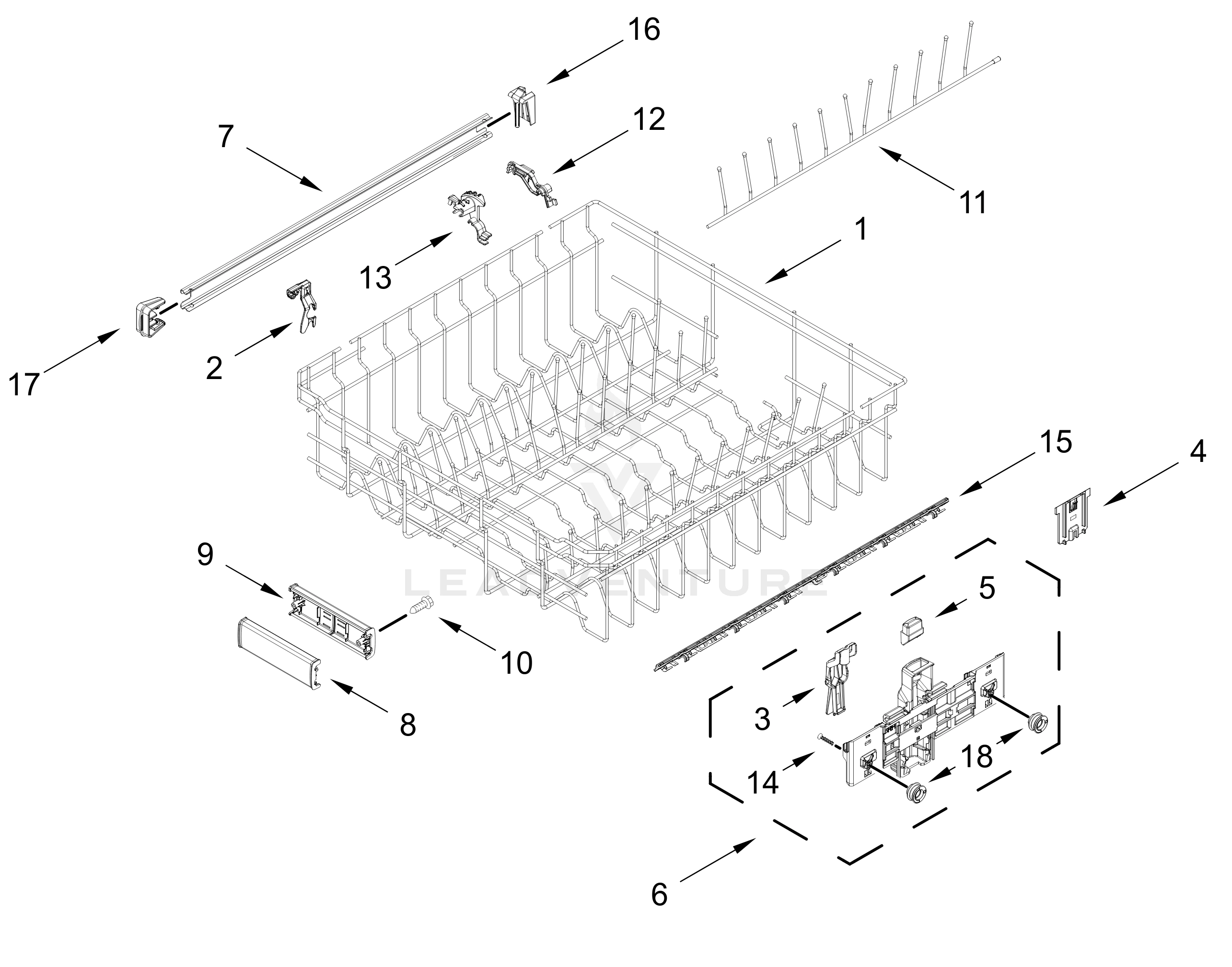 UPPER RACK AND TRACK PARTS