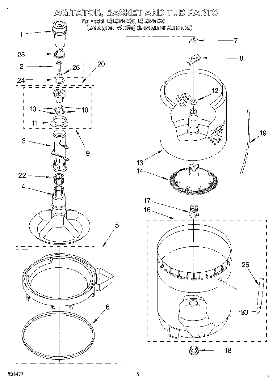 03 - AGITATOR, BASKET AND TUB