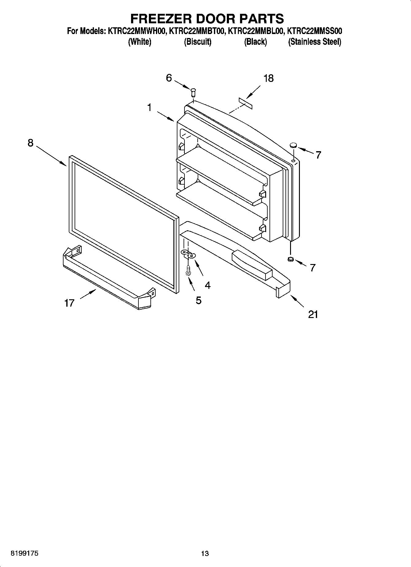 07 - FREEZER DOOR PARTS, OPTIONAL PARTS