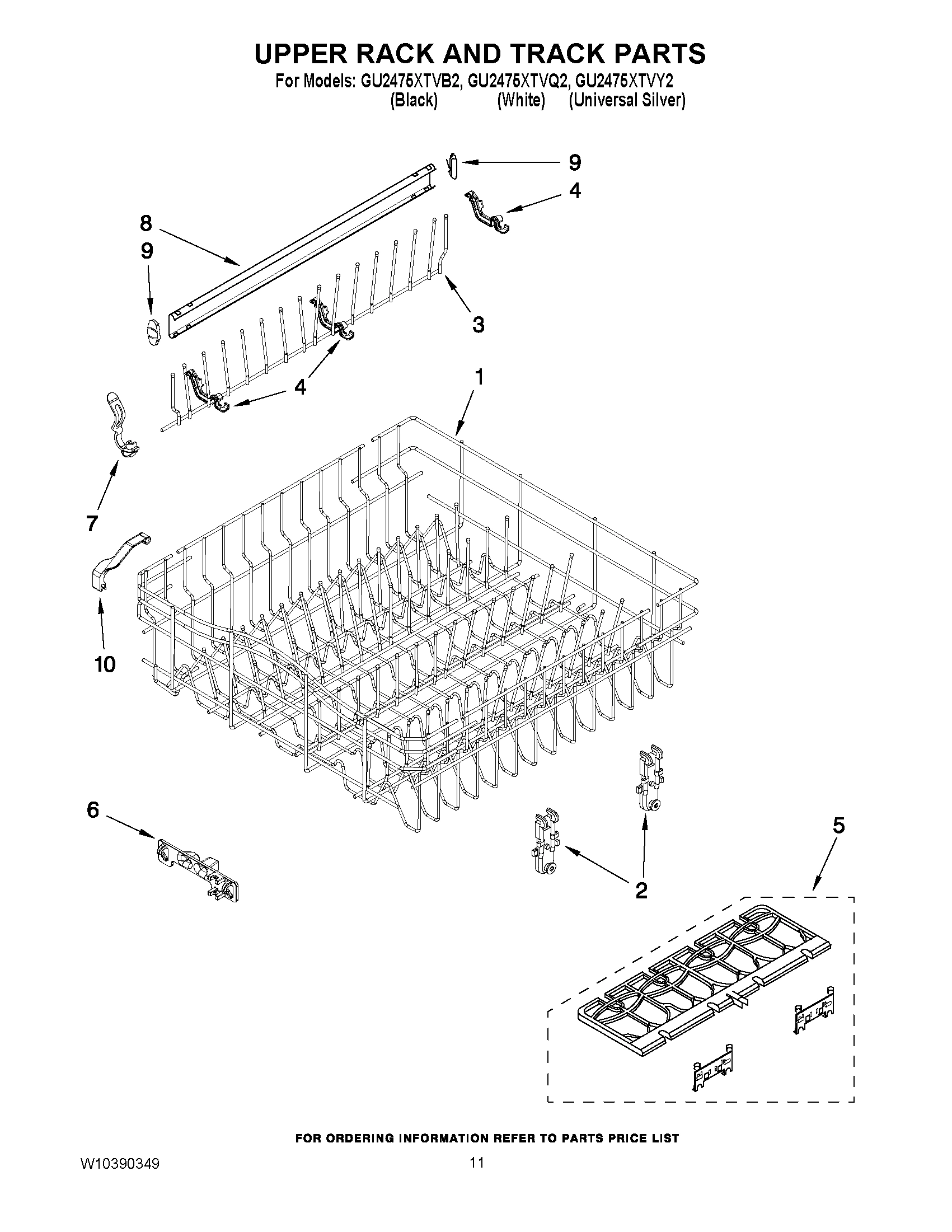 09 - UPPER RACK AND TRACK PARTS