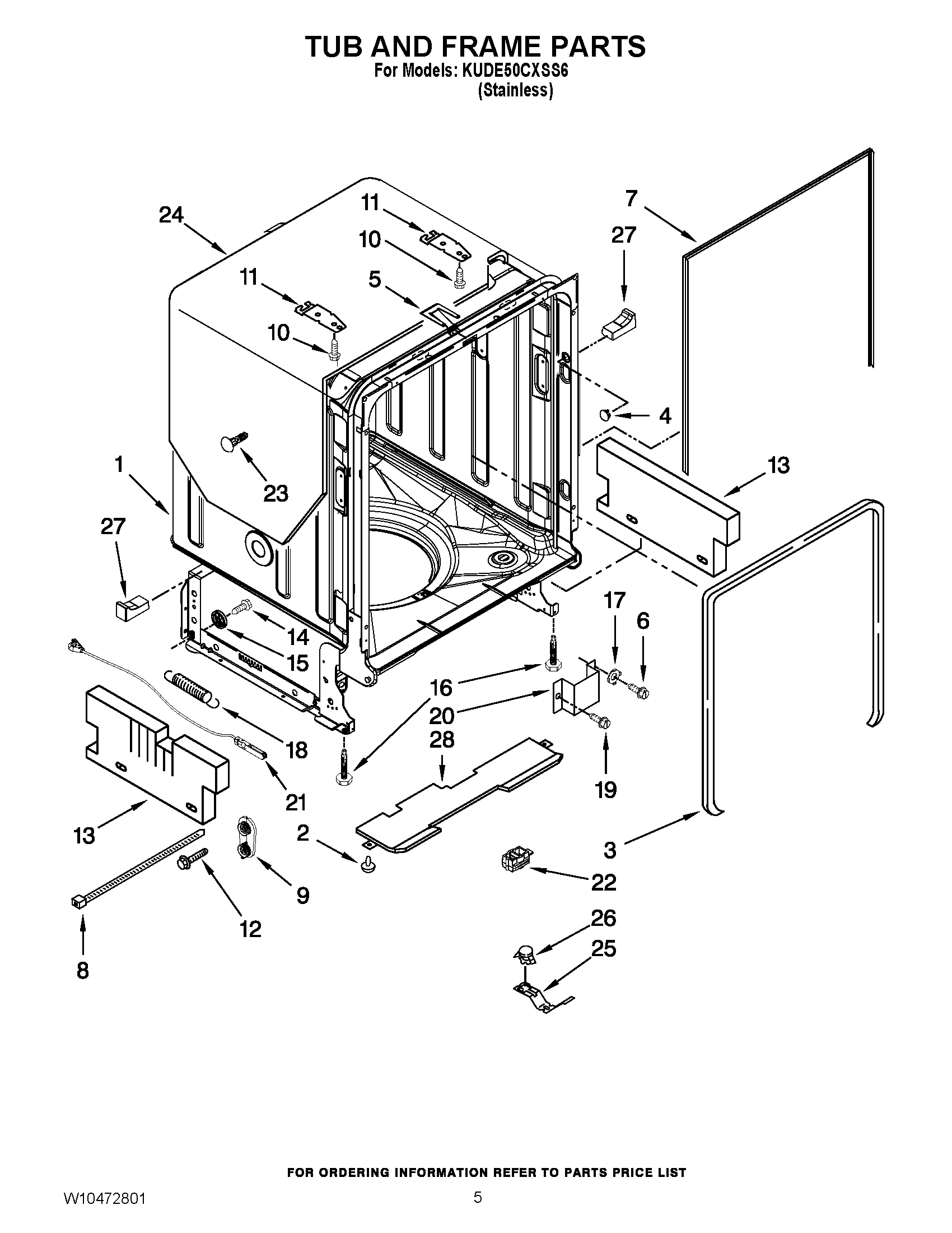 05 - TUB AND FRAME PARTS
