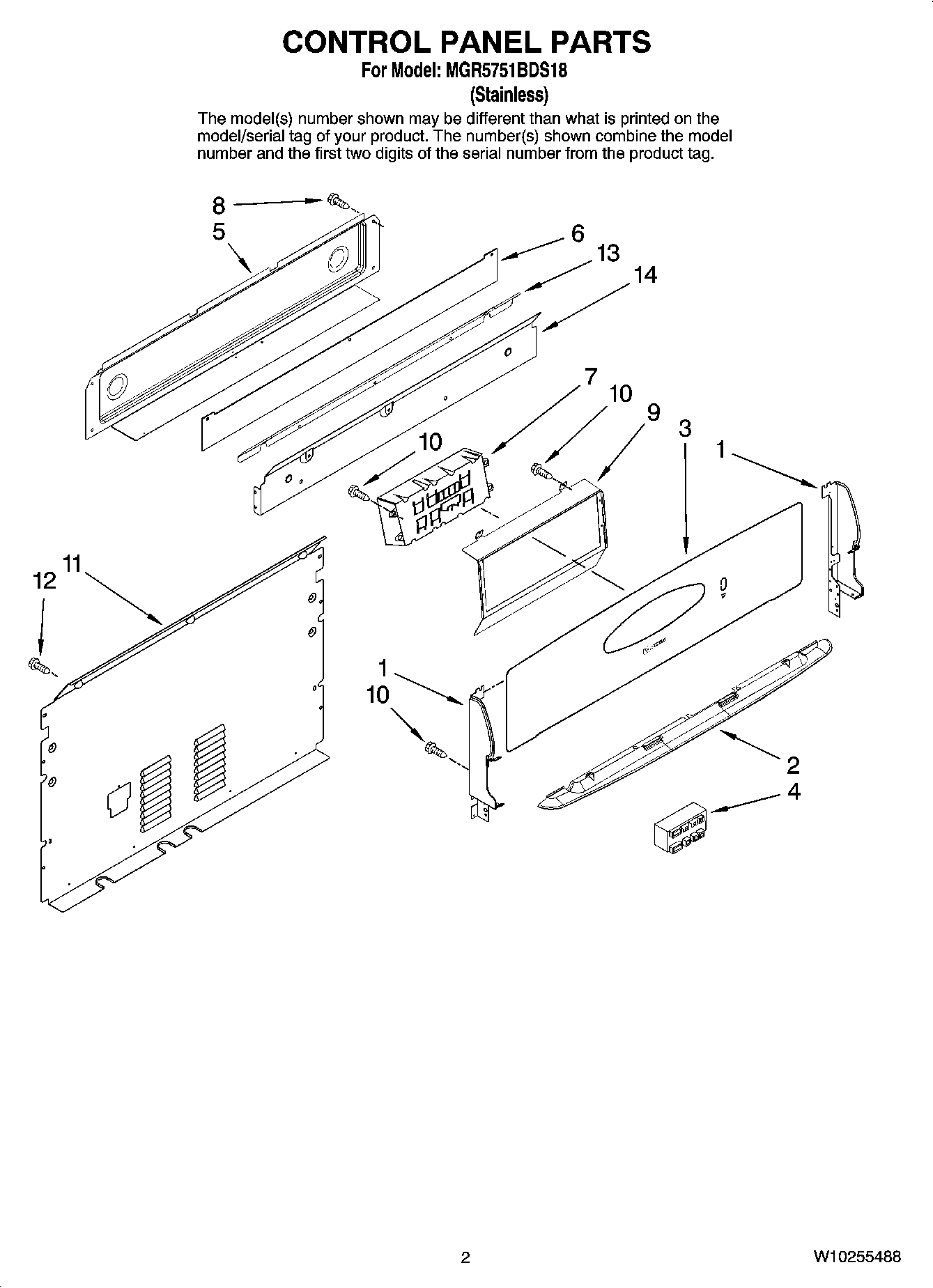 02 - CONTROL PANEL PARTS