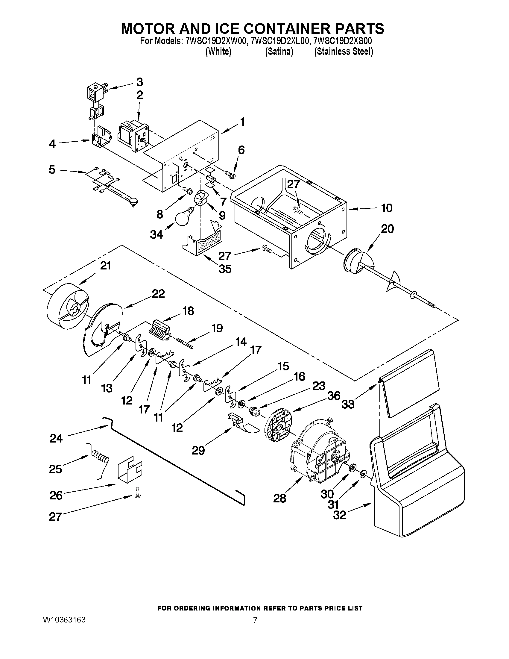 05 - MOTOR AND ICE CONTAINER PARTS
