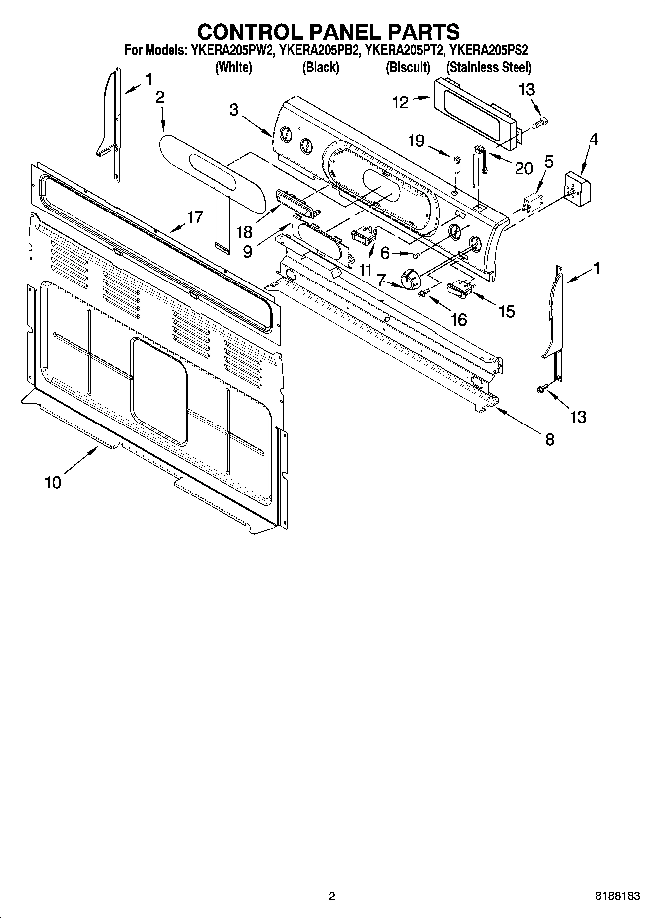 02 - CONTROL PANEL PARTS