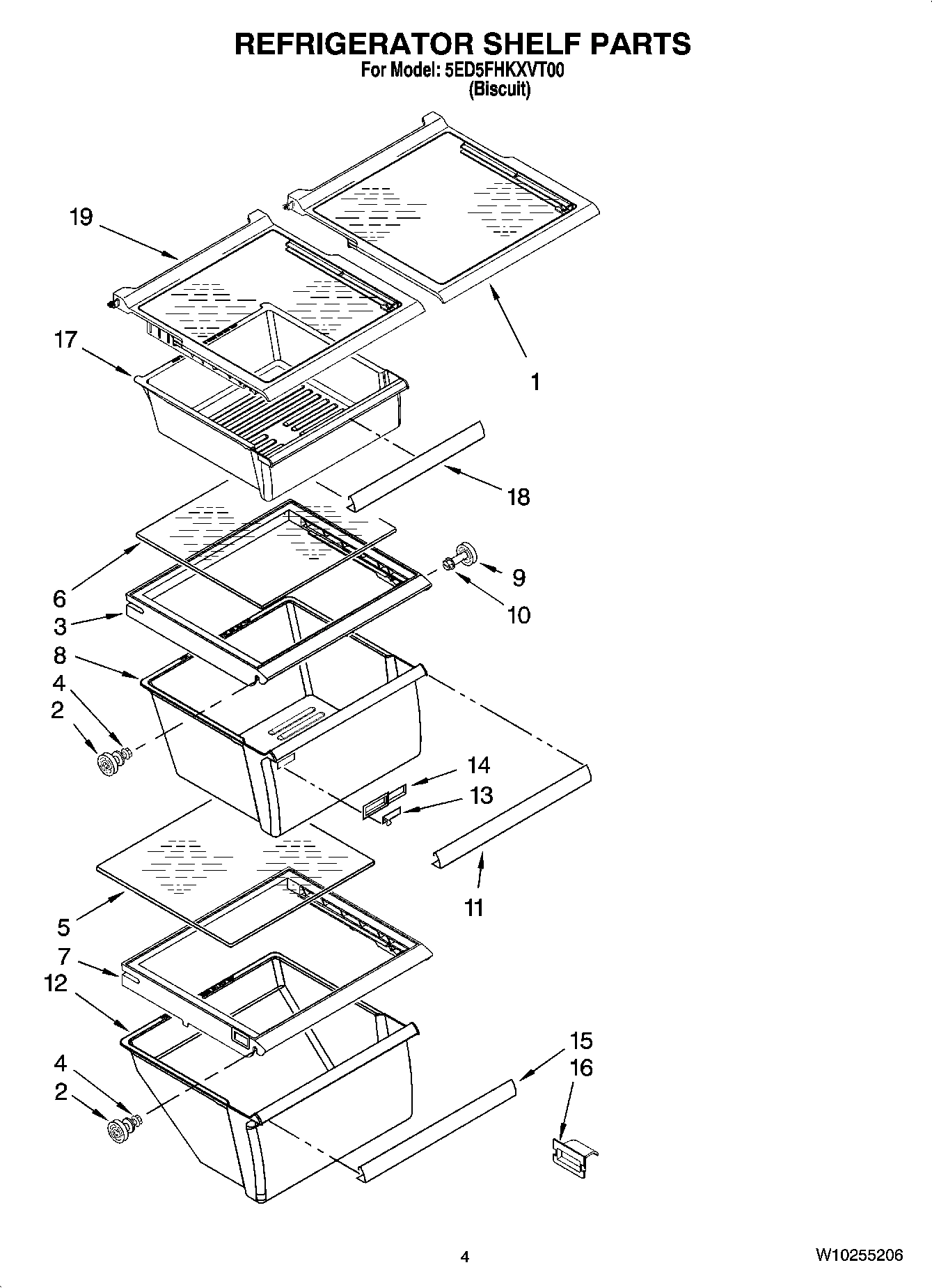 03 - REFRIGERATOR SHELF PARTS
