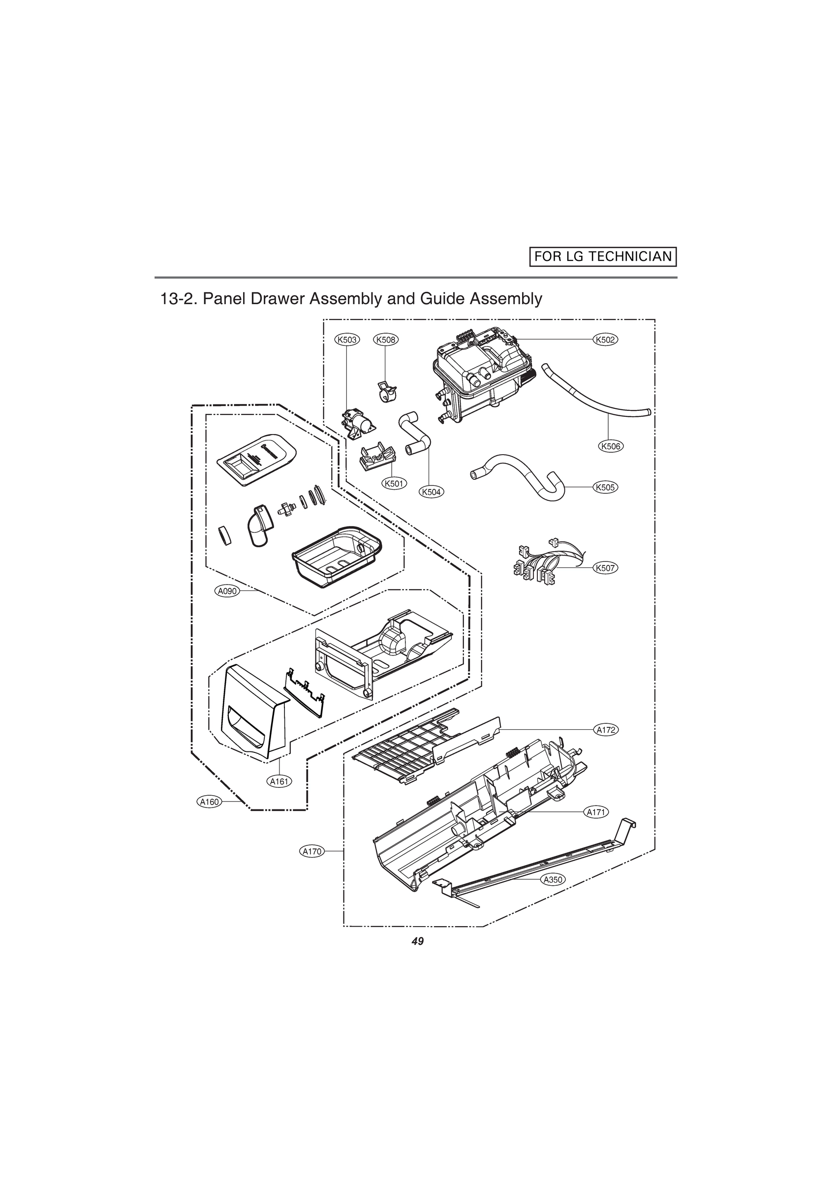 PANEL DRAWER ASSEMBLY AND GUIDE ASSEMBLY
