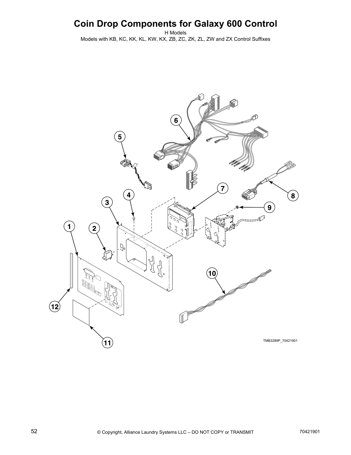 Coin Drop Components for Galaxy 600 Control