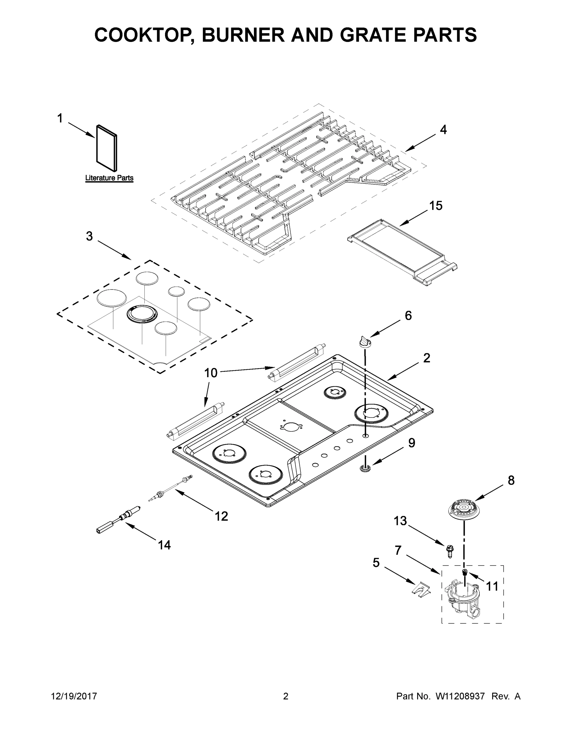 02 - COOKTOP, BURNER AND GRATE PARTS