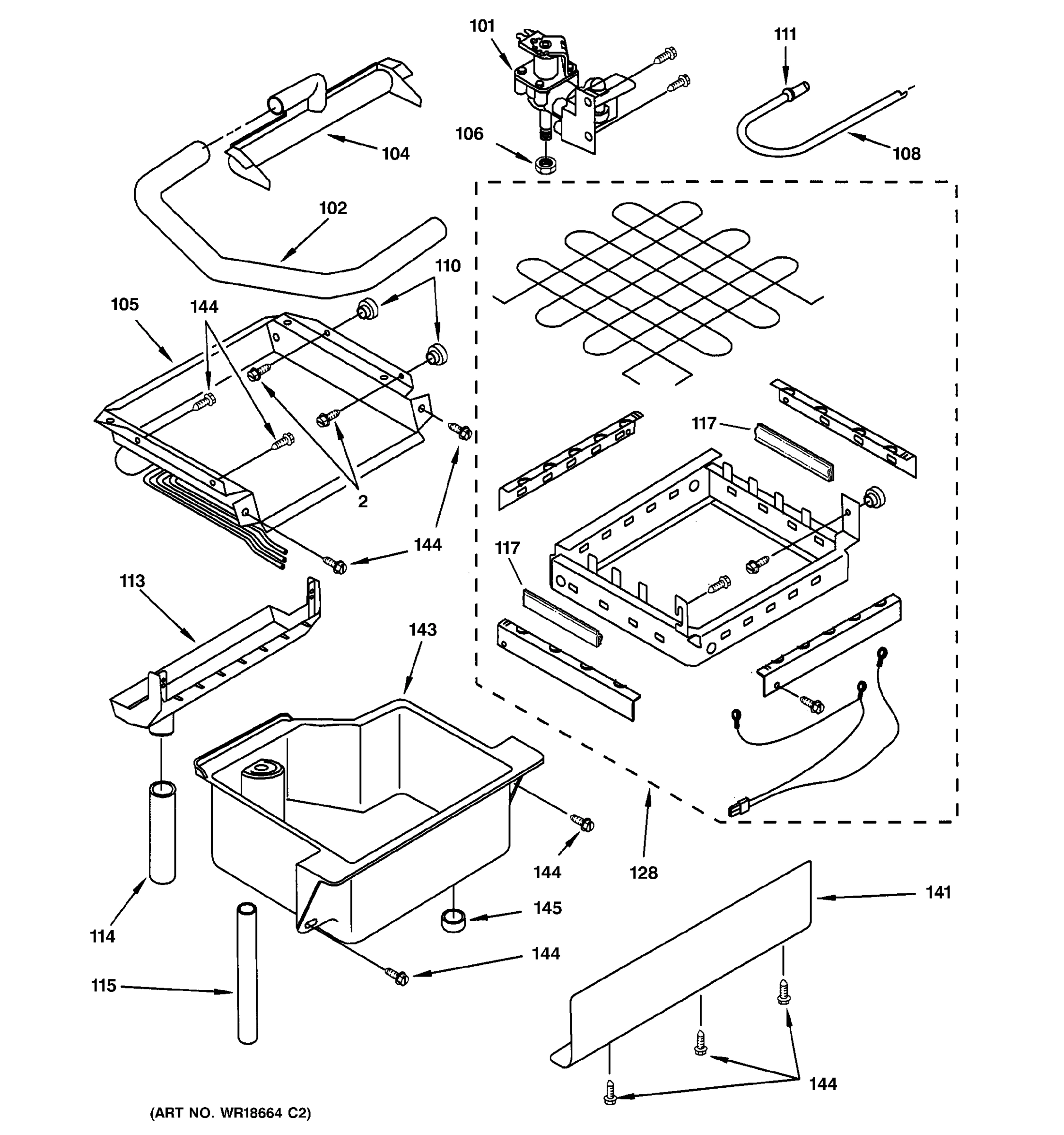EVAPORATOR, ICE CUTTER GRID & WATER PARTS
